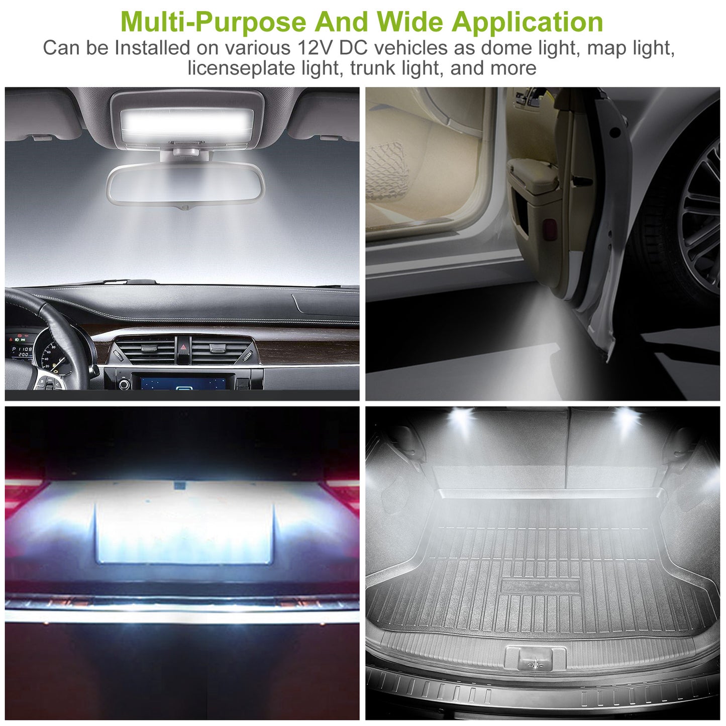 14Pcs T10 31mm 41mm Festoon LED Light Bulb Interior Dome Map LED Lights