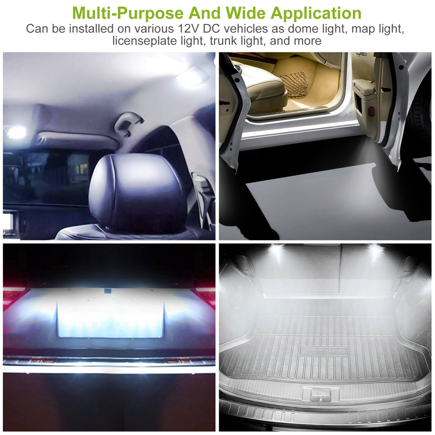 13Pcs T10 31mm Festoon LED Light Bulb Interior Dome Map LED Lights License Plate