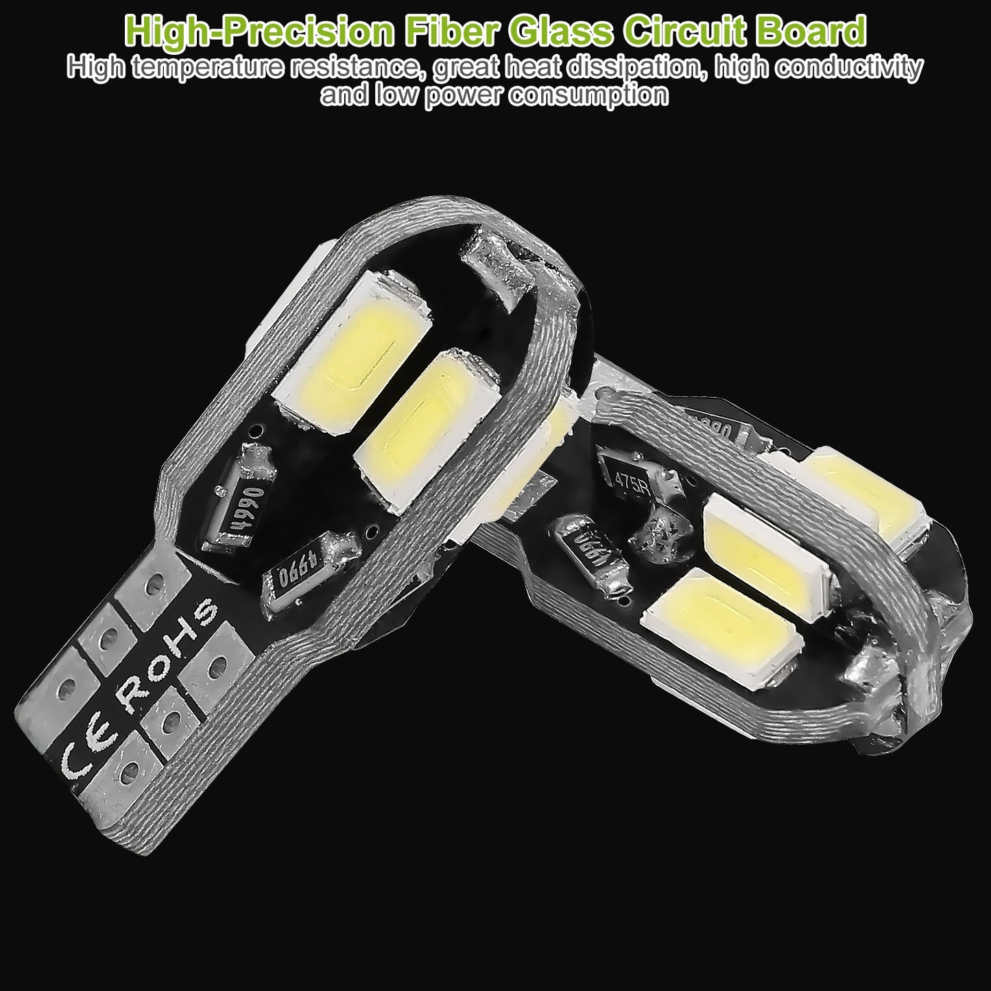 20Pcs T10 SMD5730 LED Light Bulbs 6000K Wedge Light Lamps Dome Map License Plate Car Interior Festoon Lights Kits
