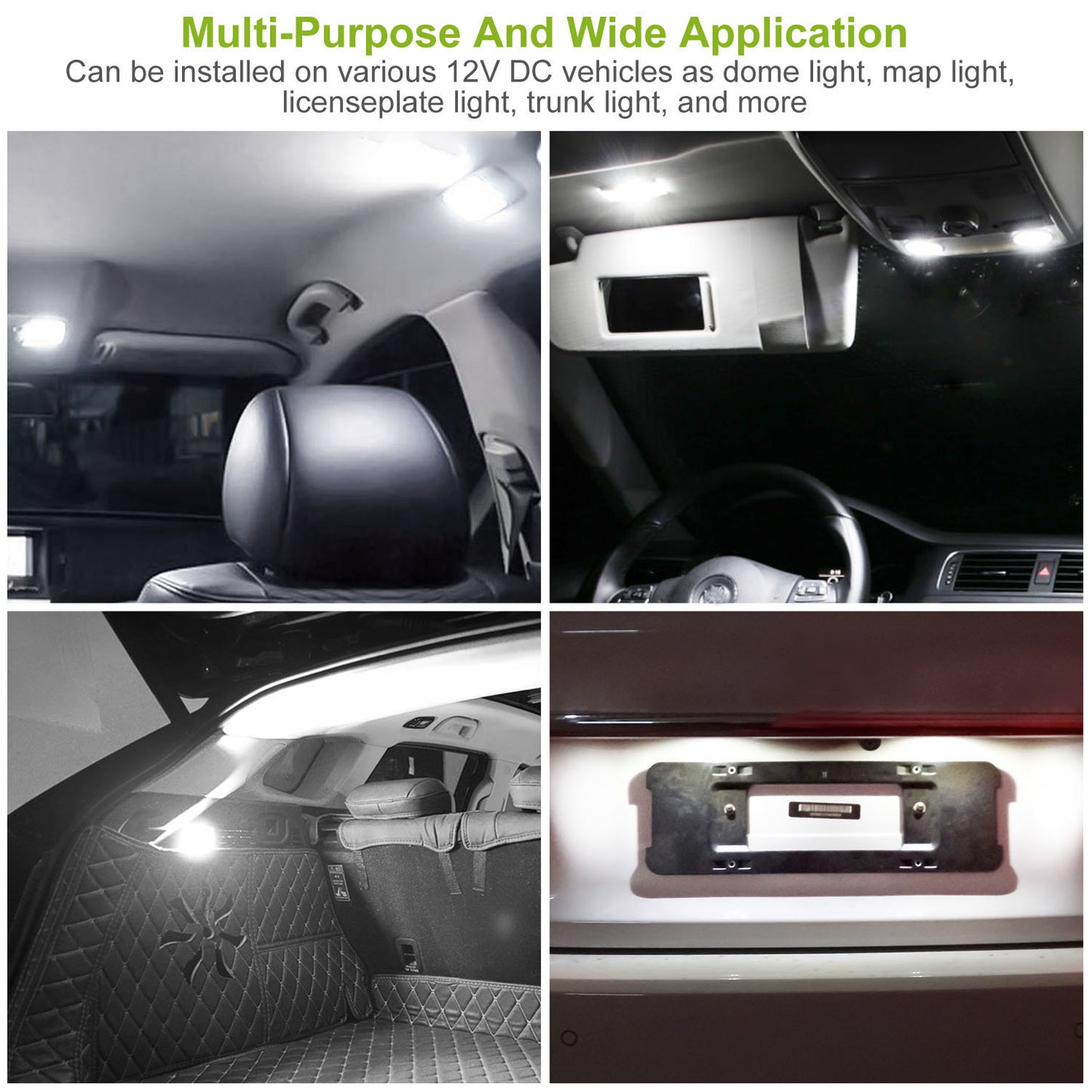 14Pcs T10/31mm/36mm/41mm/1156 Festoon LED Light Bulb Interior Dome Map LED Lights