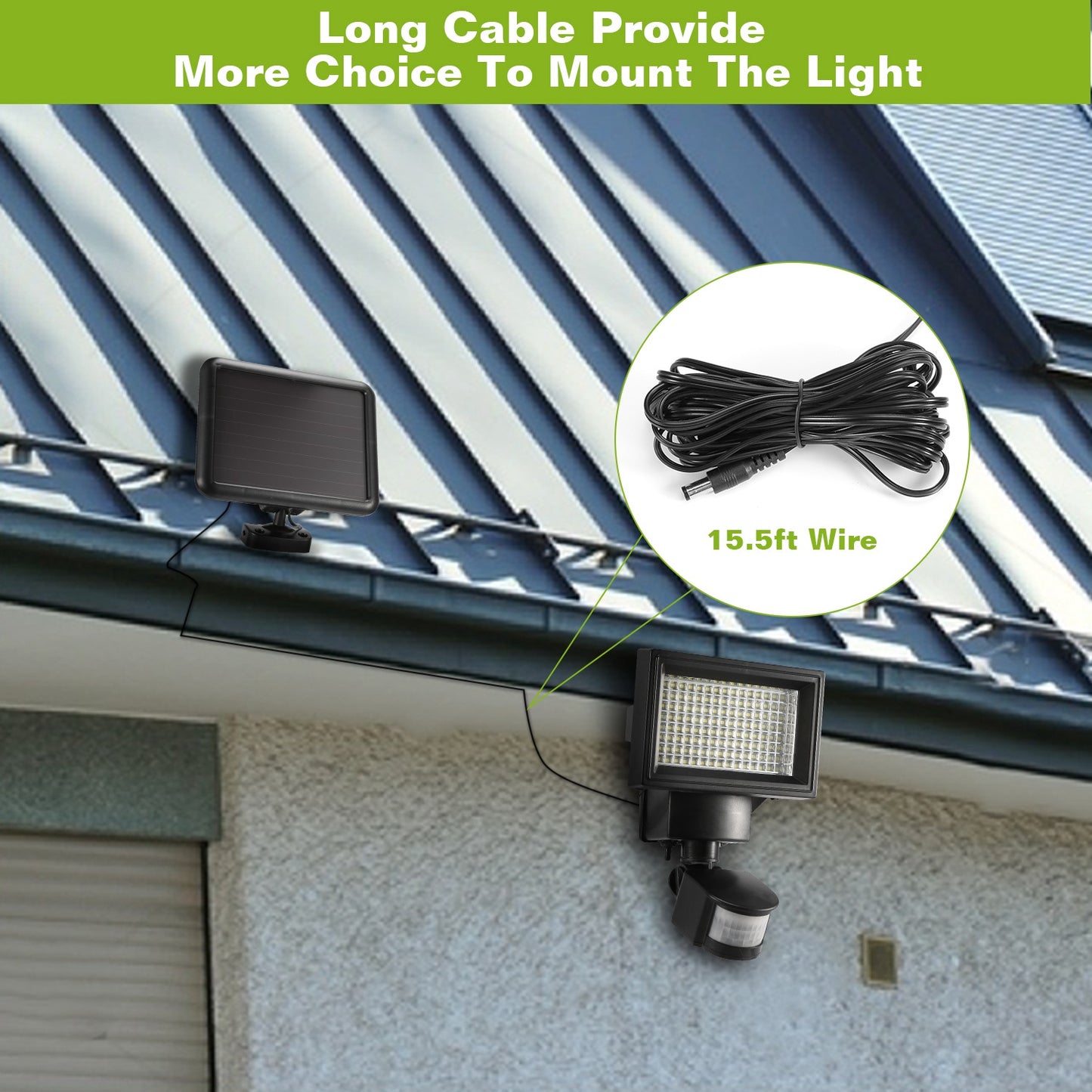 Solar Wall Lights 120 LEDs Flood Lights Outdoor 120 Degree Motion Sensor Lamps