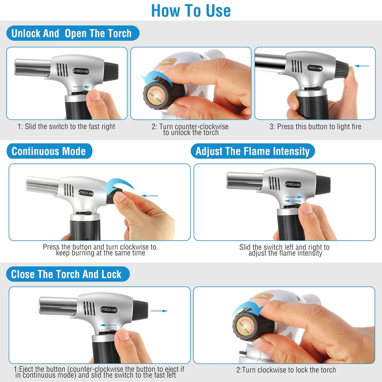 Culinary Butane Torch Chef Kitchen Cooking Blow Torch Lighter