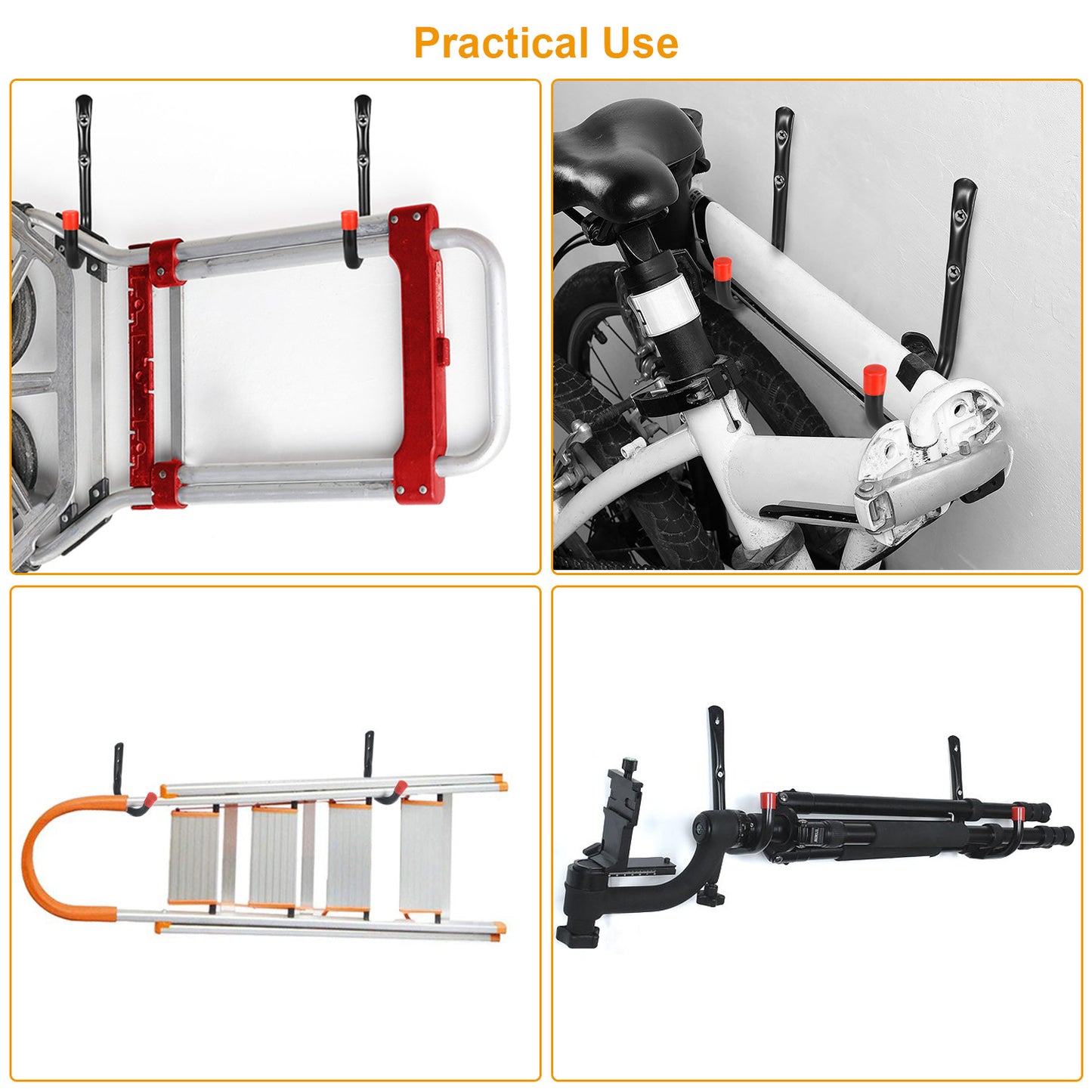 6 Packs Garage Storage Hooks 22lbs Load Bike Bicycle Hooks Heavy Duty Utility Hooks