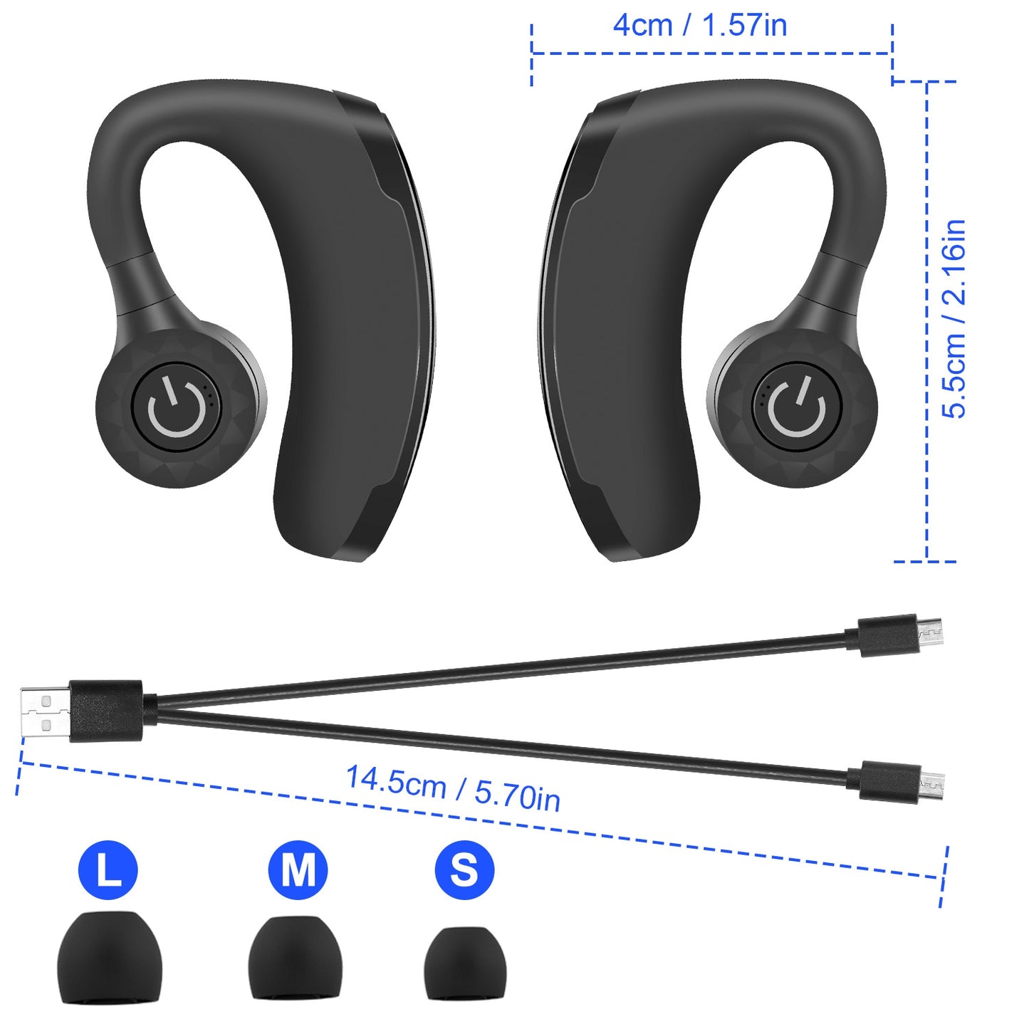 True Wireless Earbuds Wireless V5.0 Stereo Earphones Waterproof Headphones