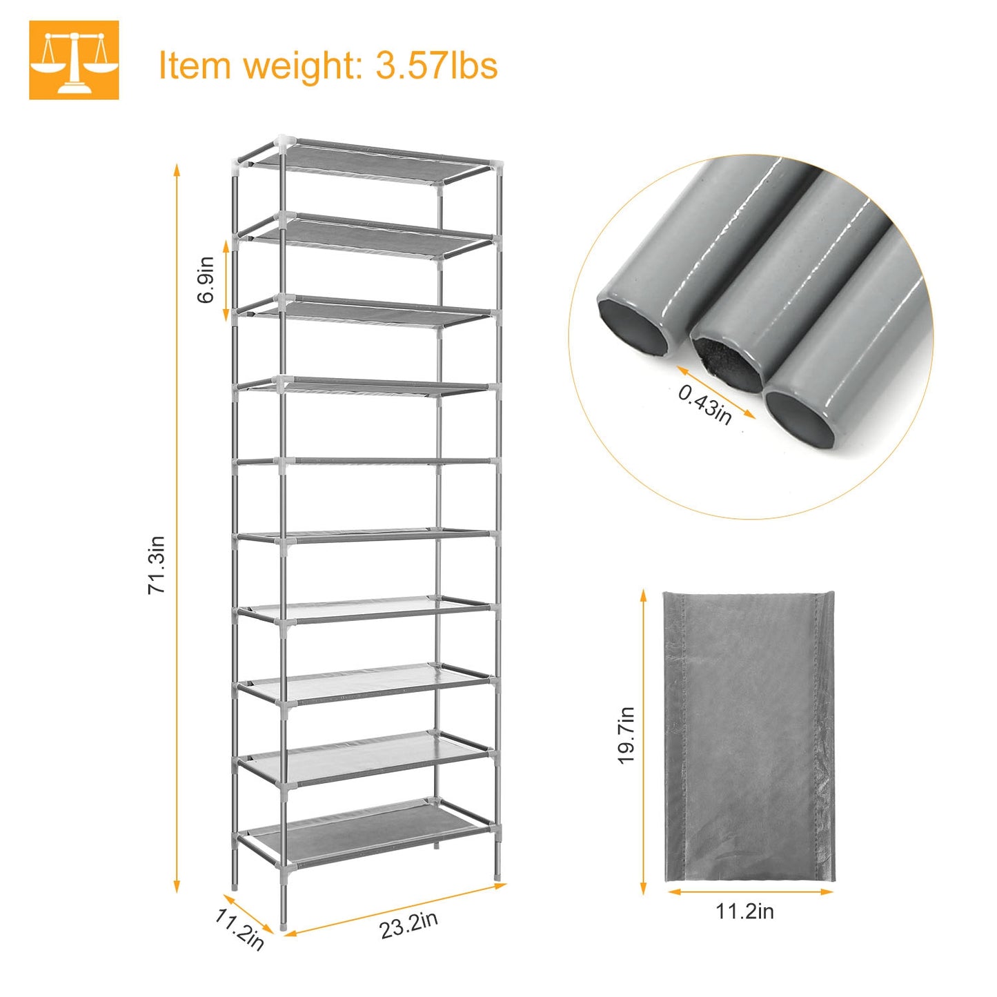 10 Tiers Shoes Rack Shelves 27 Pairs Shoes Storage Organizer Stand