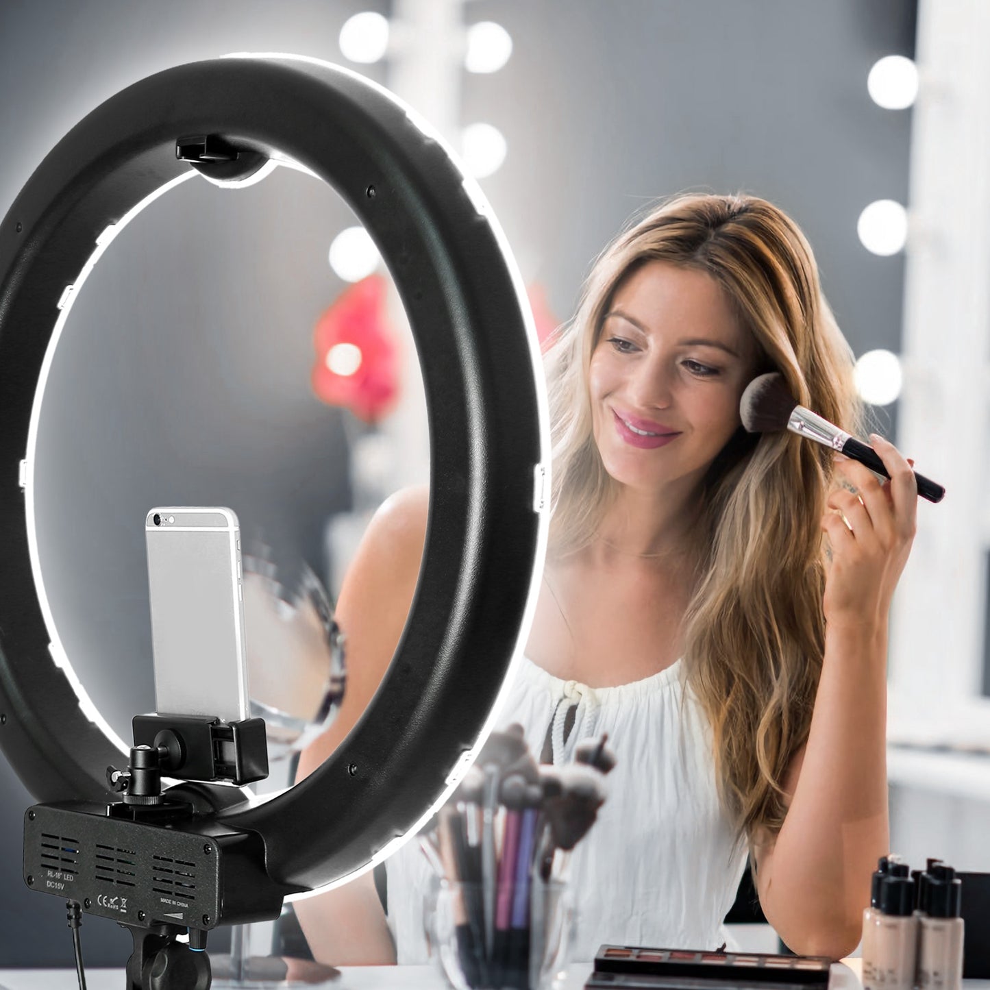 18" LED Ring Light 55W 3200K-5600K Dimmable Selfie Ring Light