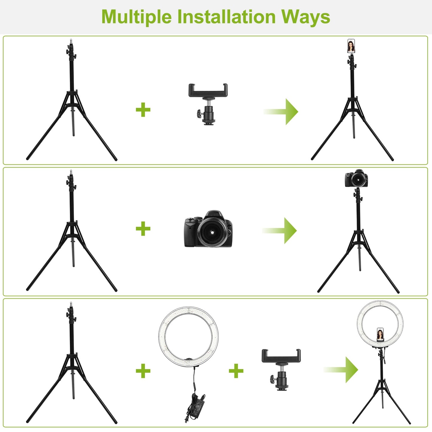 18" LED Ring Light 55W 3200K-5600K Dimmable Selfie Ring Light