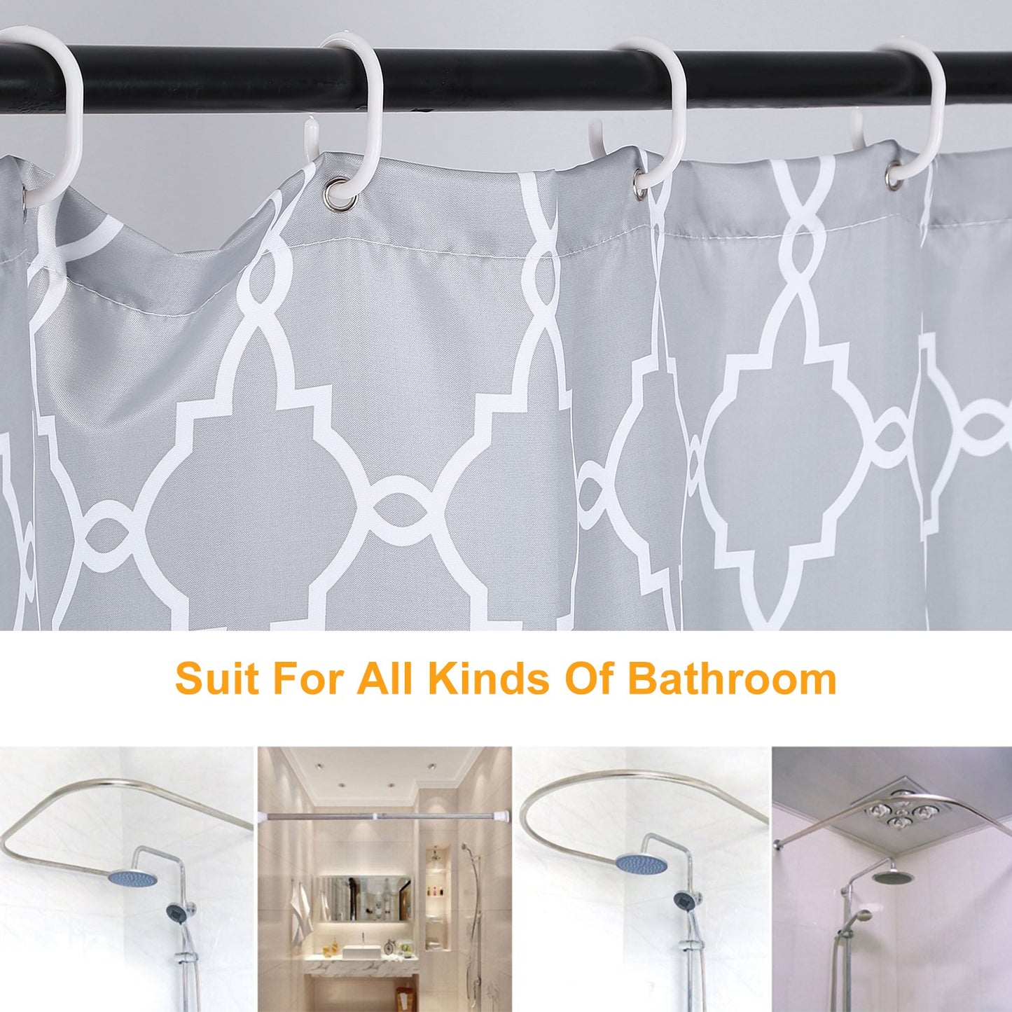 Shower Curtain Waterproof 70x70 Inches Bathroom Shower Drape Liner