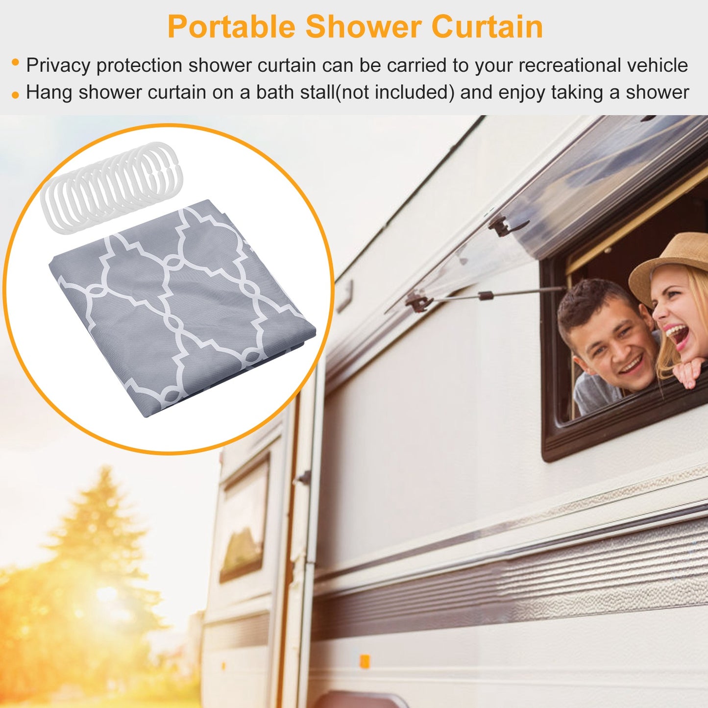 Shower Curtain Waterproof 70x70 Inches Bathroom Shower Drape Liner