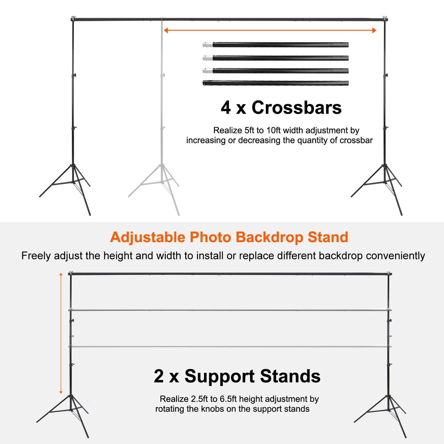 6.5 x 10ft Photo Video Studio Backdrop Background Stand