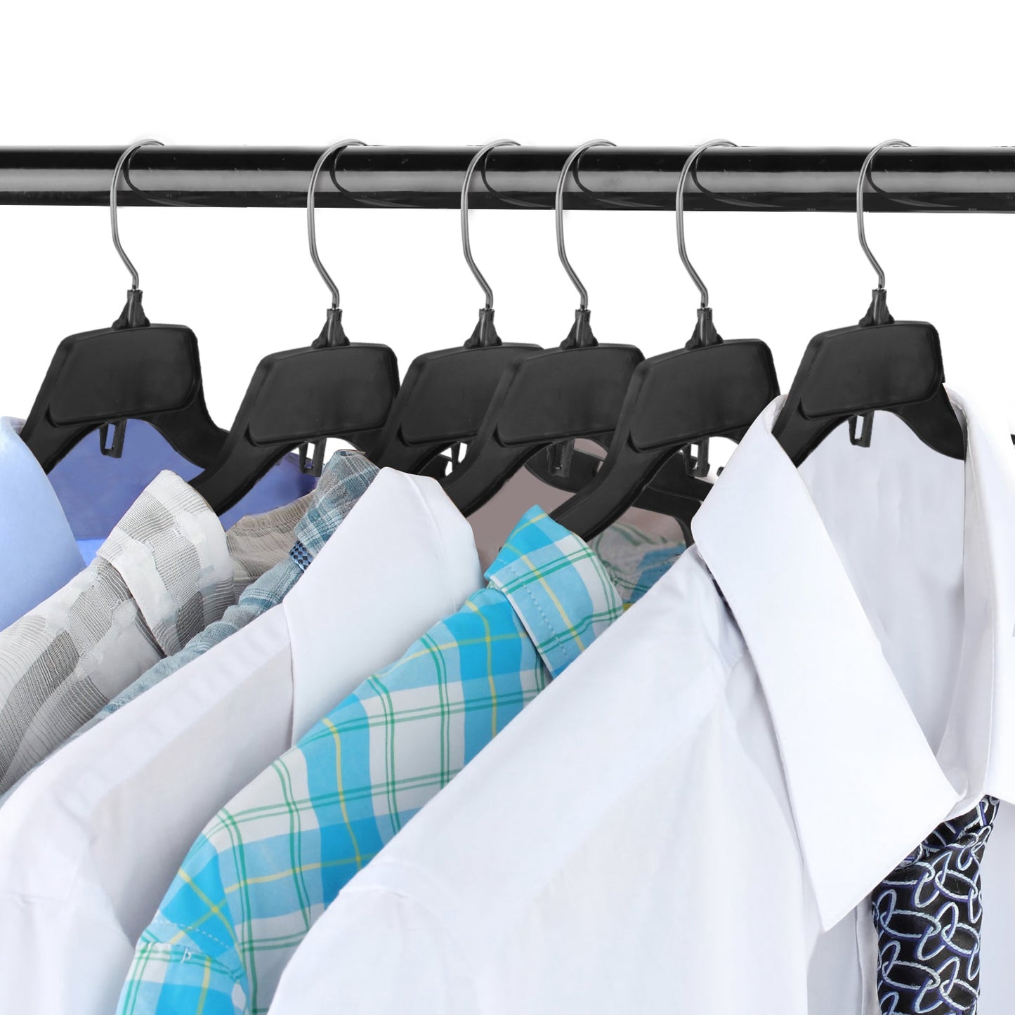 10 Pack Clothes Hangers Non-Slip Notched Space-Saving Plastic Clothing Hangers