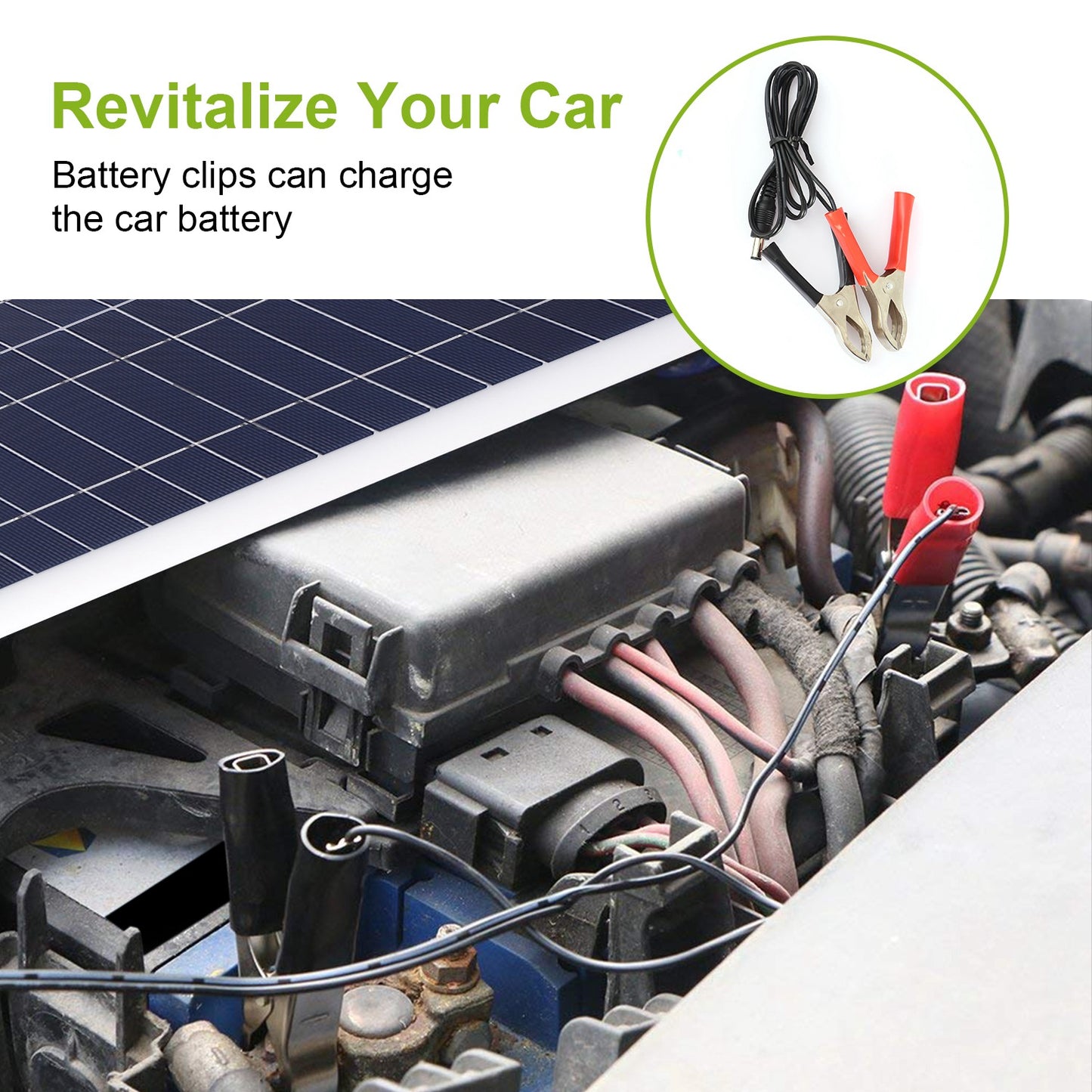 Outdoor Solar Panel 12V 25W Car Battery Charger IP68 Waterproof