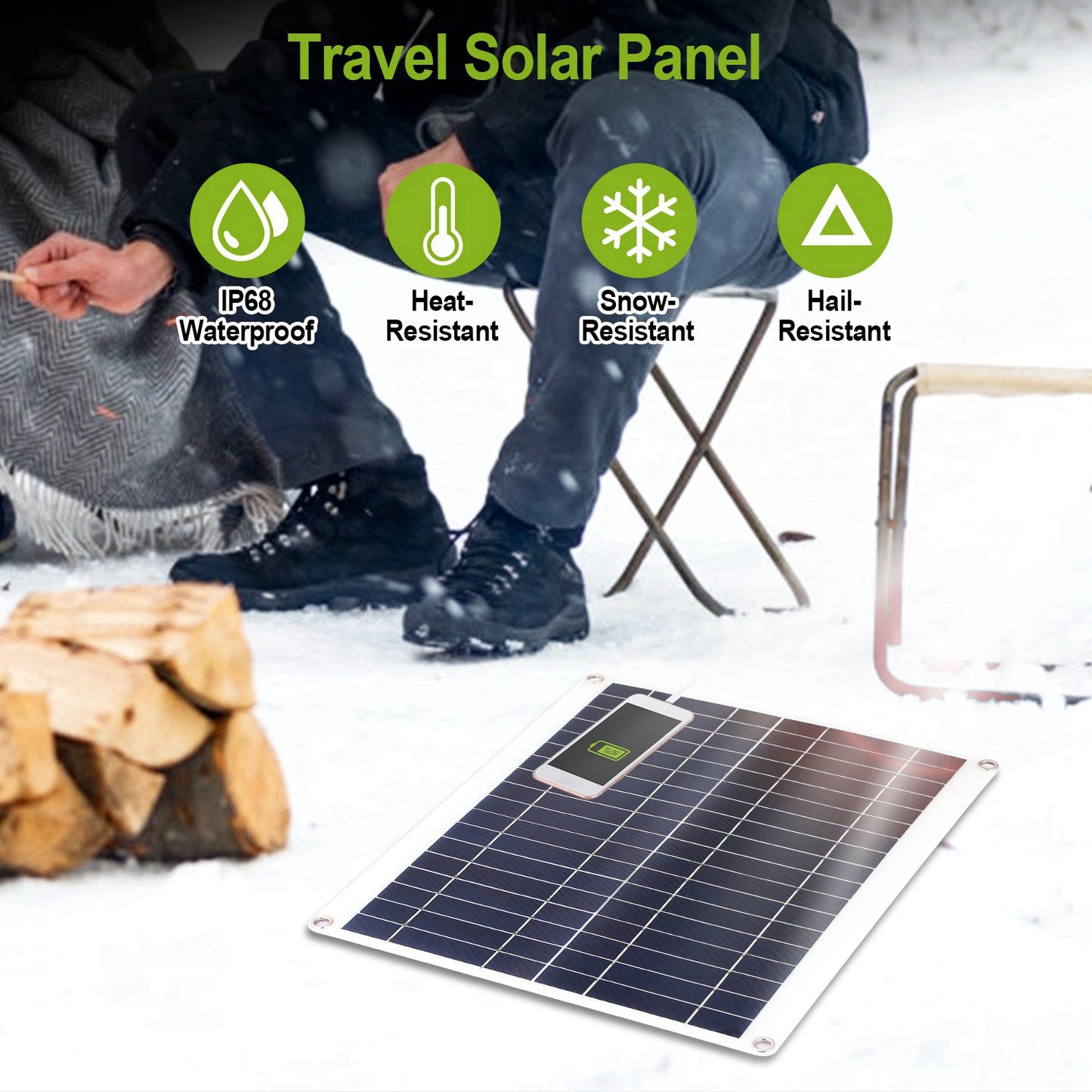 Outdoor Solar Panel 12V 25W Car Battery Charger IP68 Waterproof