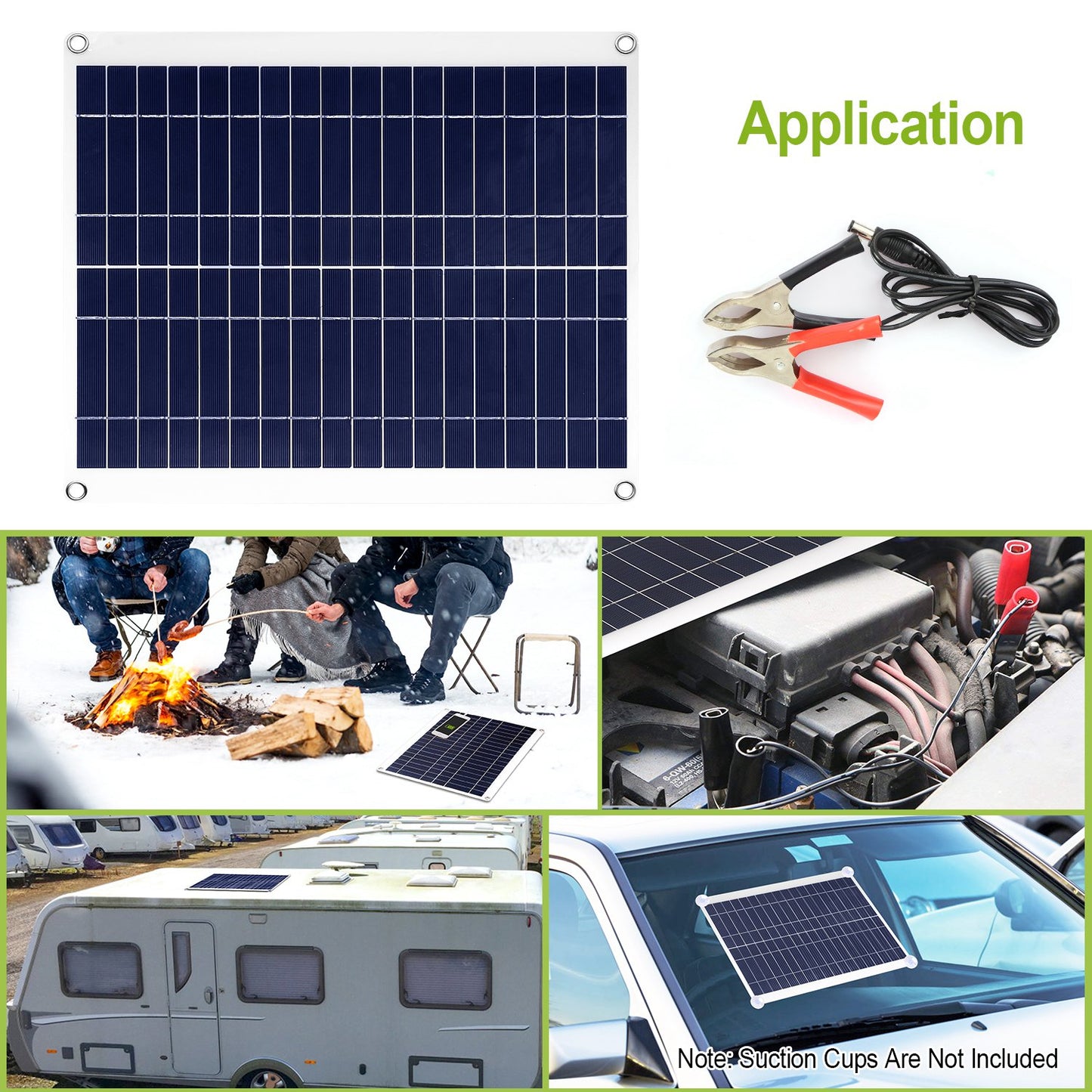 Outdoor Solar Panel 12V 25W Car Battery Charger IP68 Waterproof