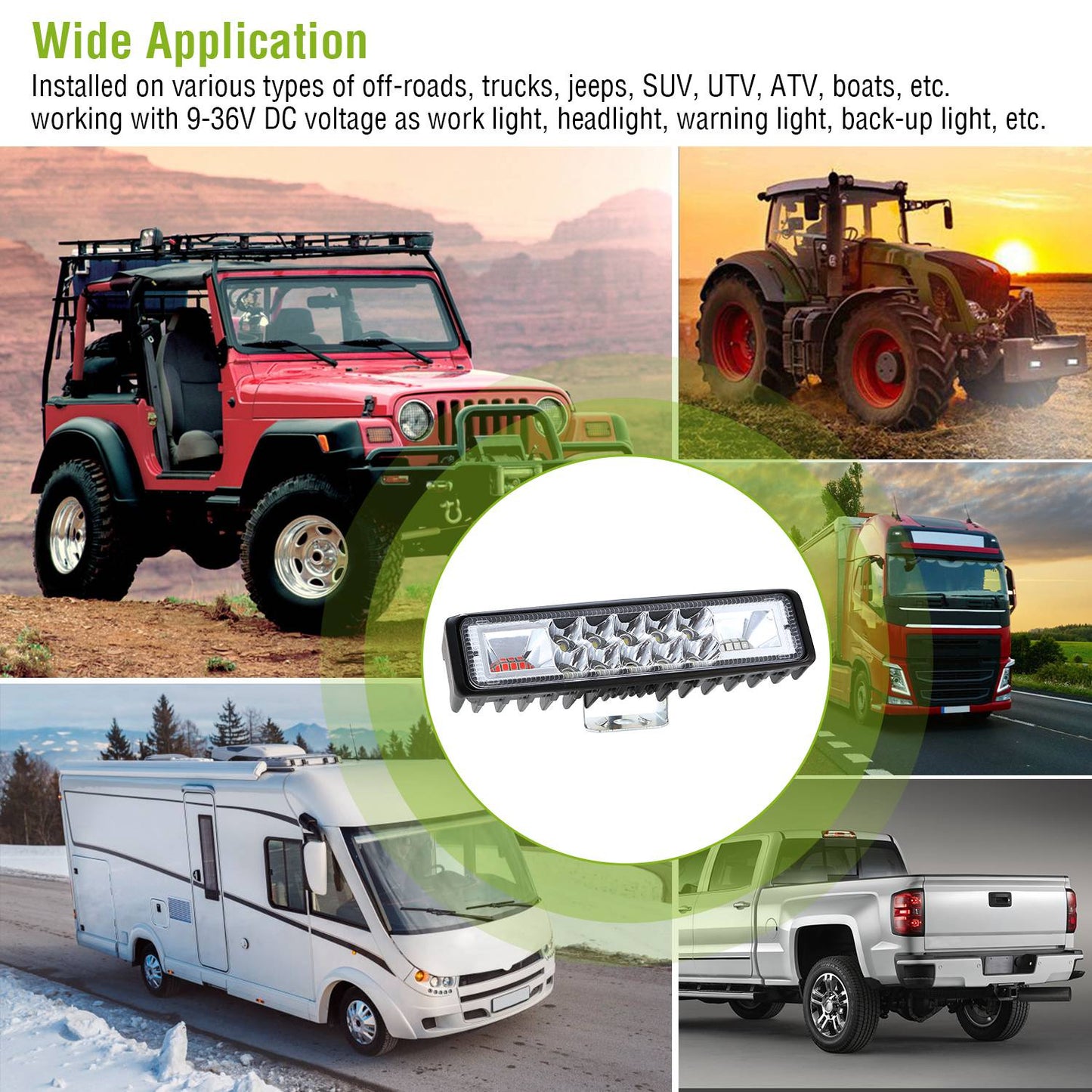 6" LED Light Bar 48W 5000lm Offroad Driving Spot Lights Work Light