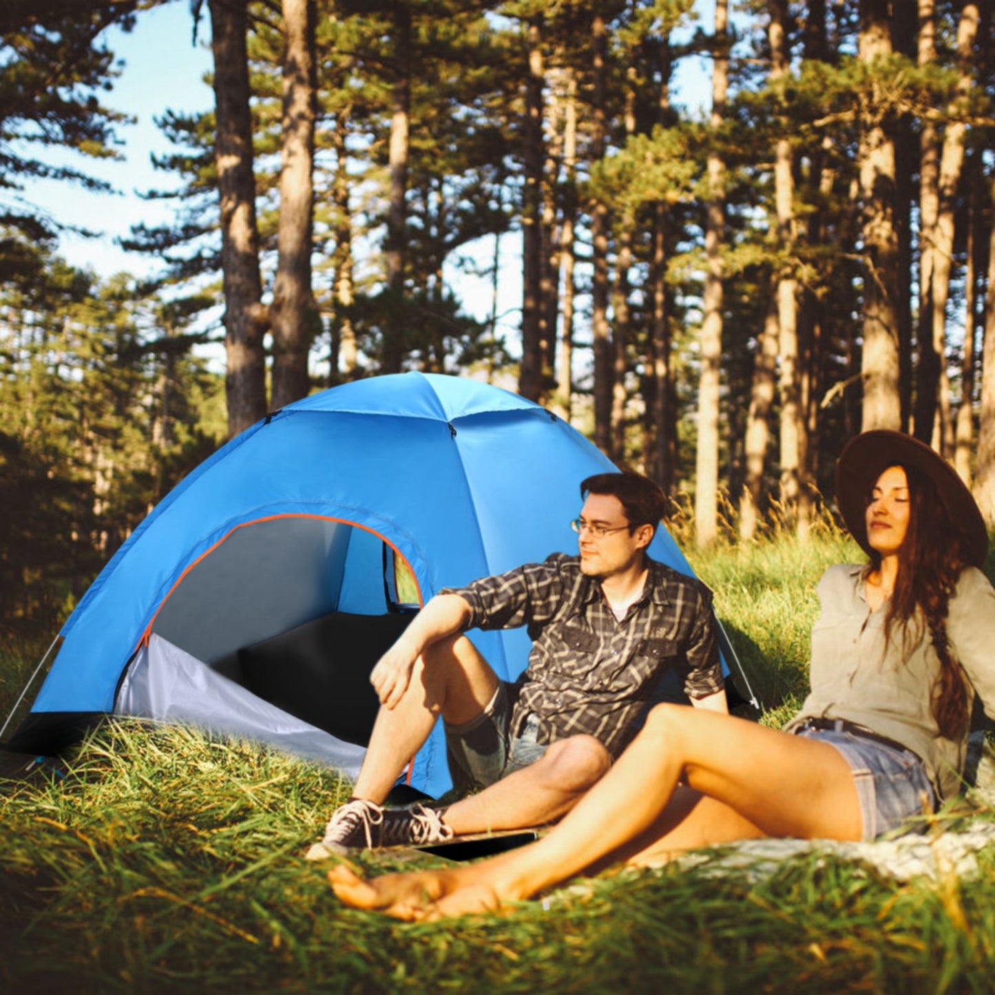 4 Persons Camping Waterproof Tent Pop Up Tent Instant Setup Tent