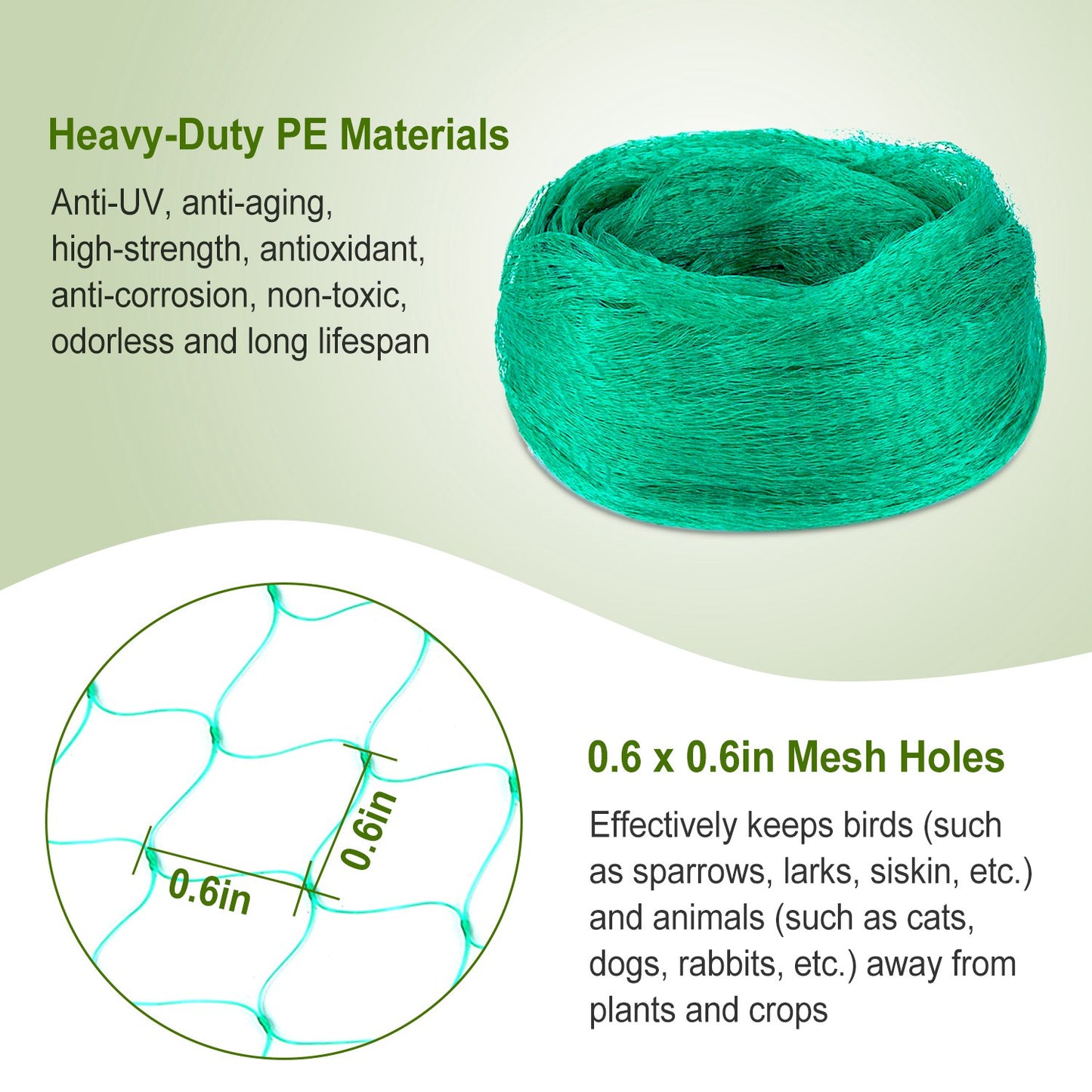 13 x 33ft Garden Netting Heavy Duty PE Anti Bird Netting