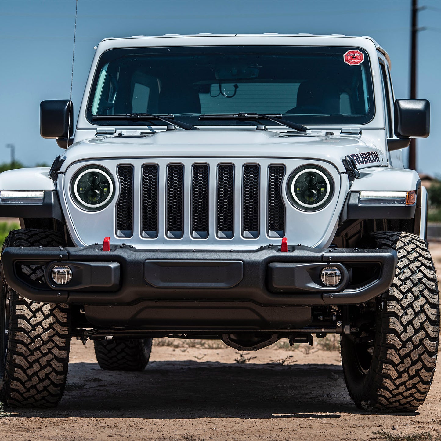 2 X 7" 6000LM Round LED Headlight Halo Angel Eyes for Jeep Wrangler