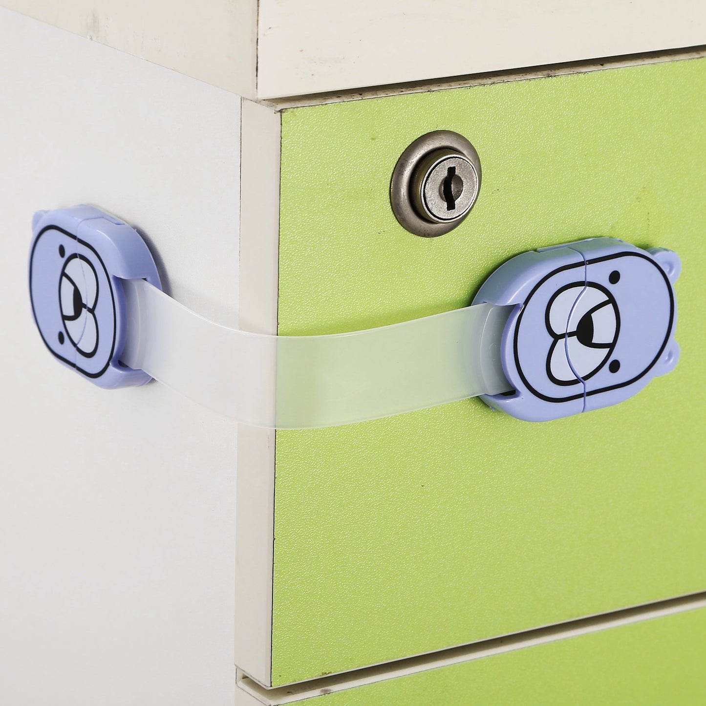 5Pcs Kids Safety Locks w/ 5 Furniture Corner Protectors Drawer Cabinet Strap Locks