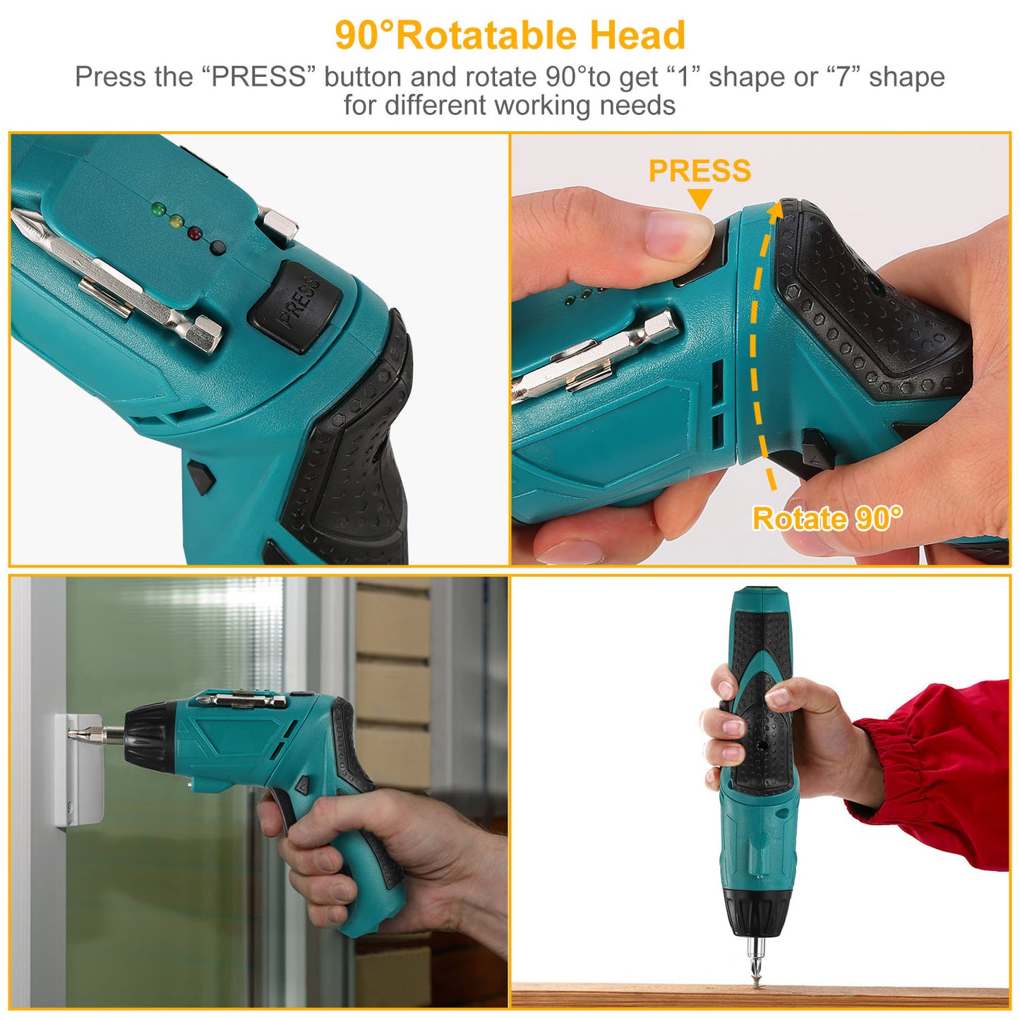 Cordless Electric Screwdriver Set Rechargeable 4.8V Drill Driver