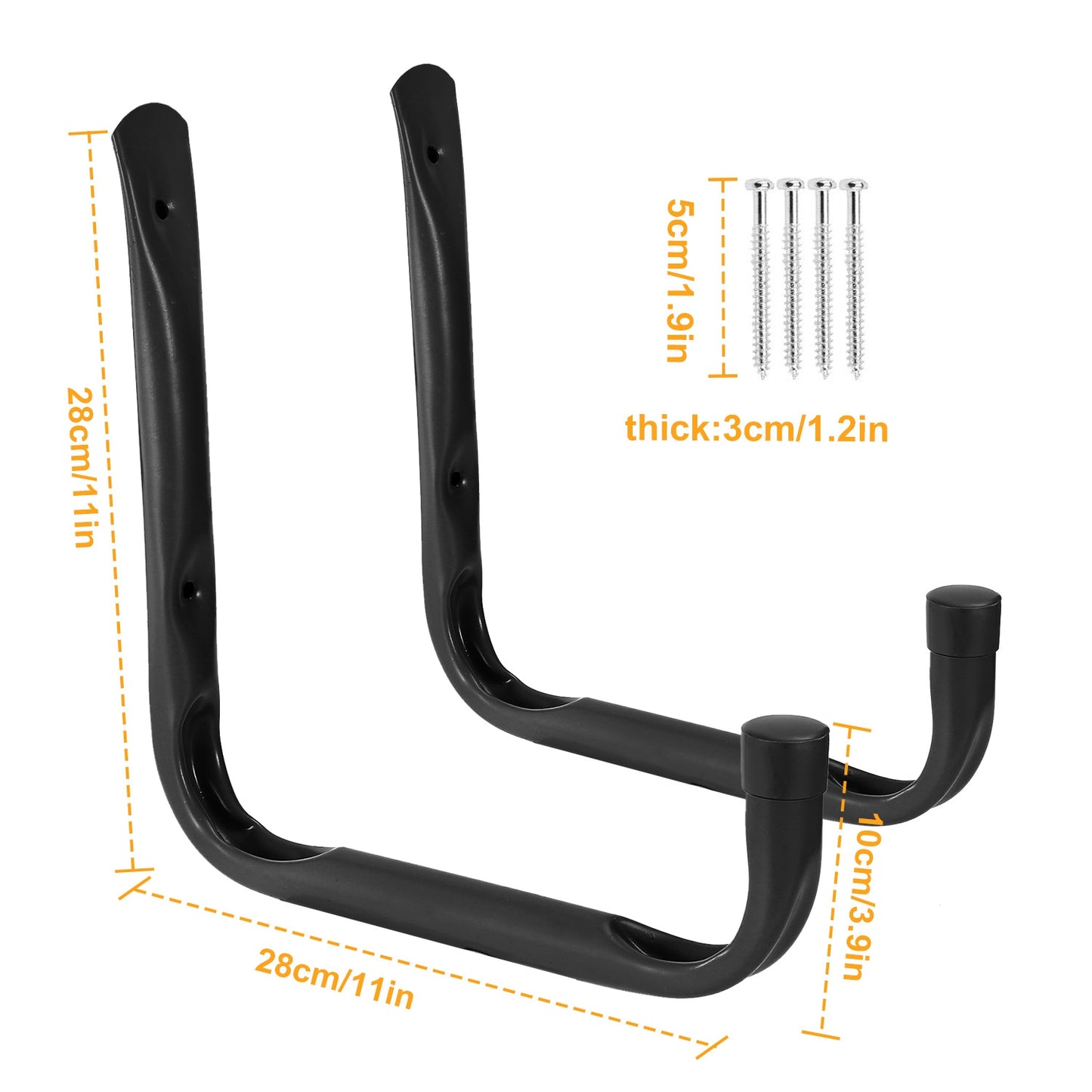 2Pcs Heavy Duty Garage Storage Hooks Hanger Wall Mount