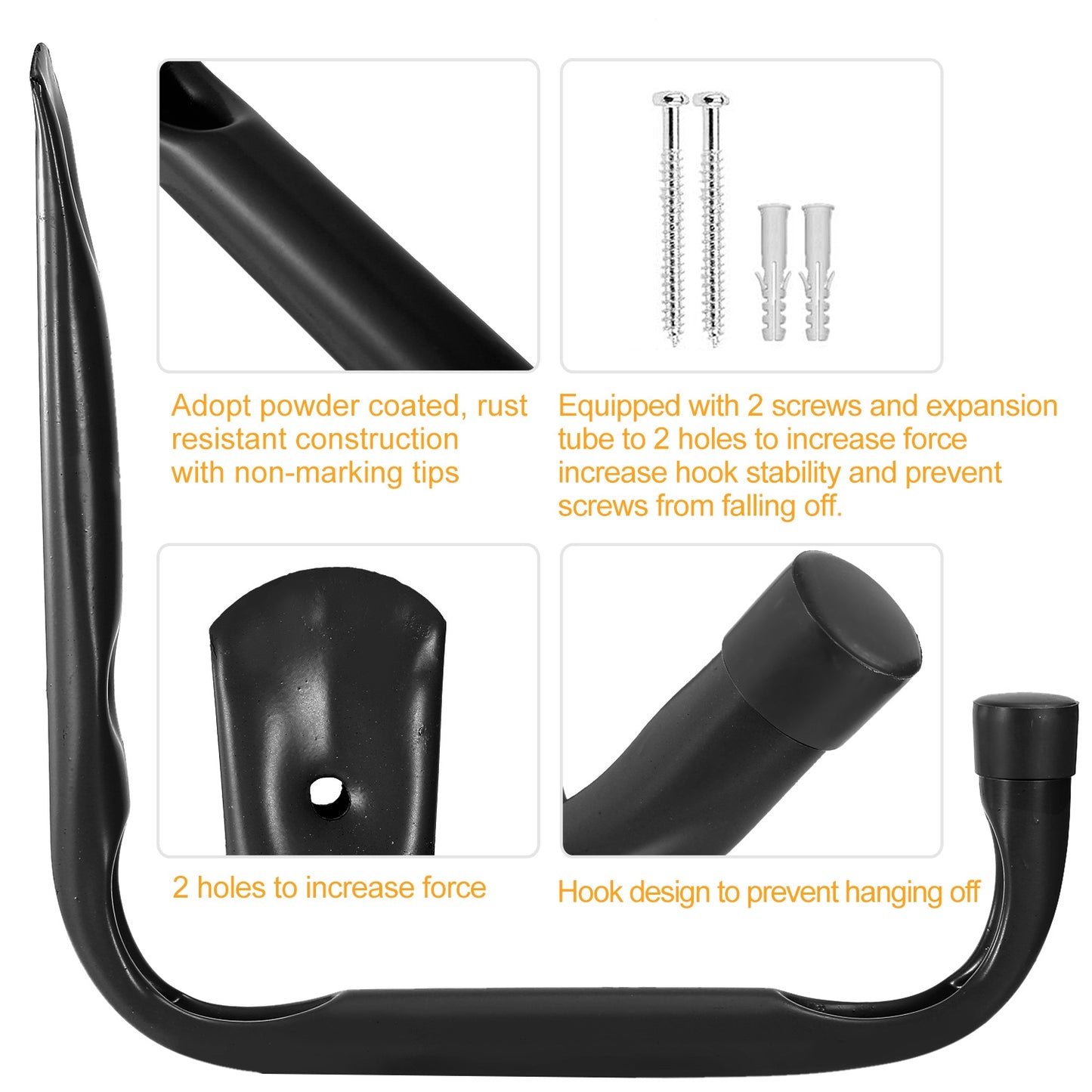 2Pcs Heavy Duty Garage Storage Hooks Hanger Wall Mount