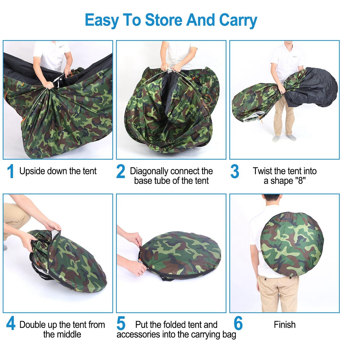 2 Person Instant Pop Up Dome Tent Waterproof Camping Tent