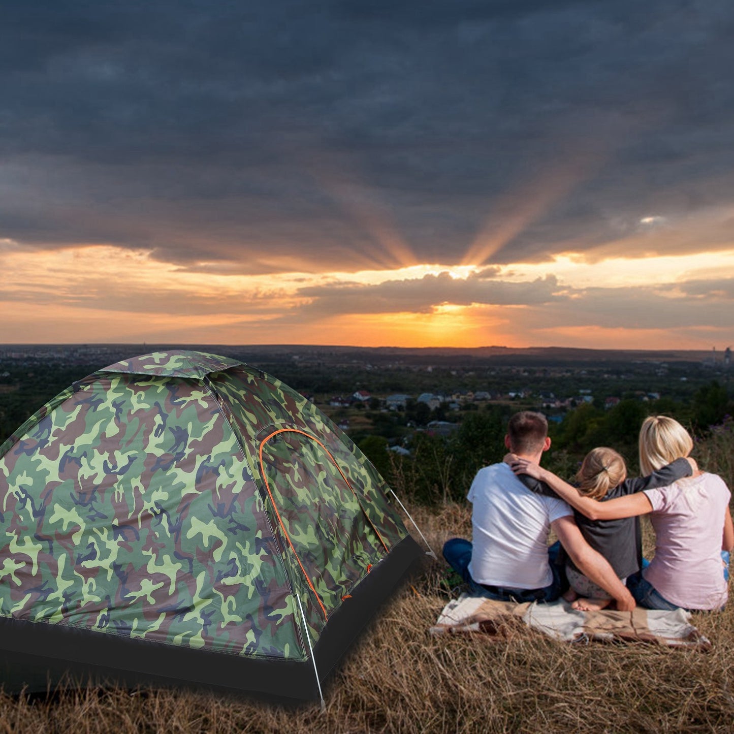2 Person Instant Pop Up Dome Tent Waterproof Camping Tent