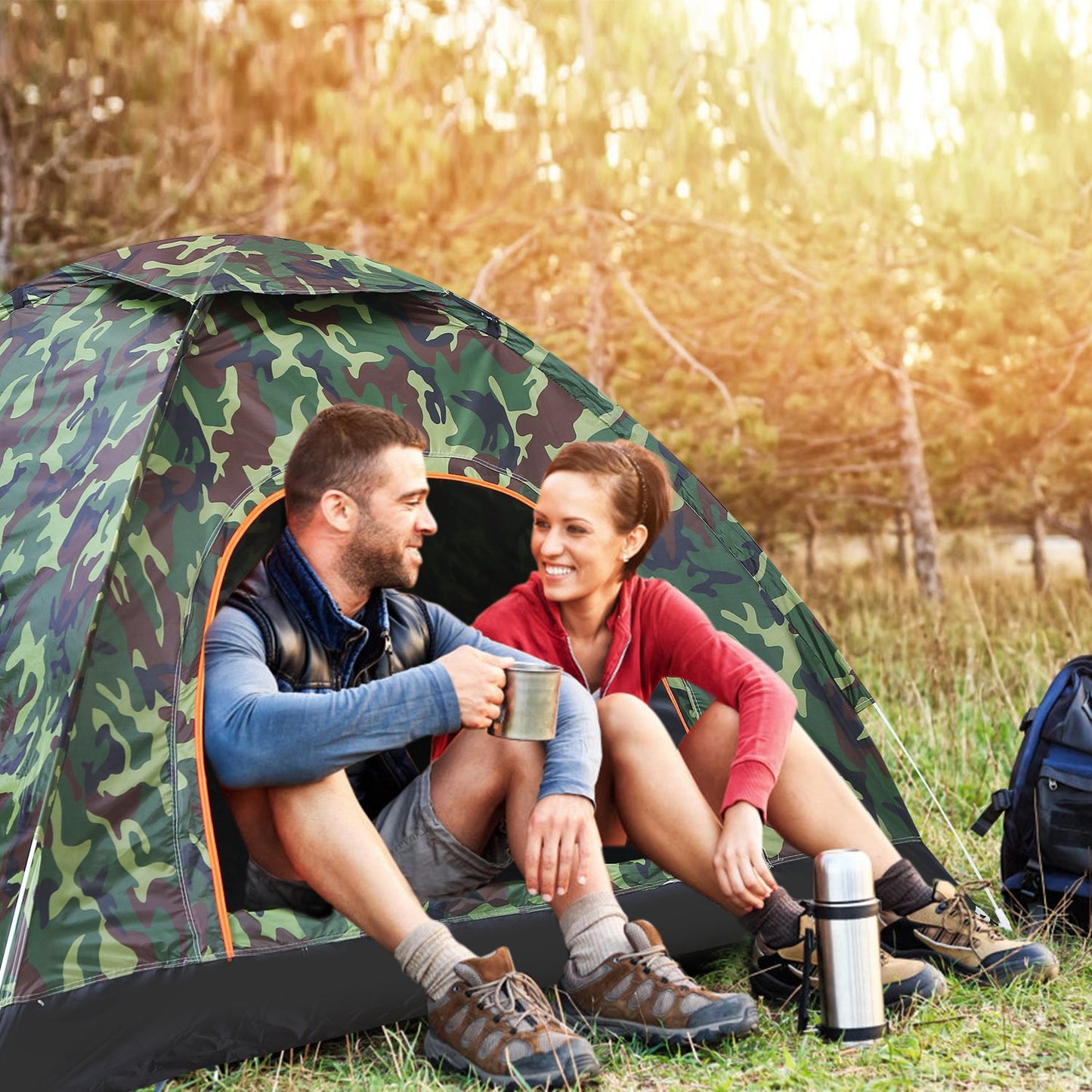2 Person Instant Pop Up Dome Tent Waterproof Camping Tent
