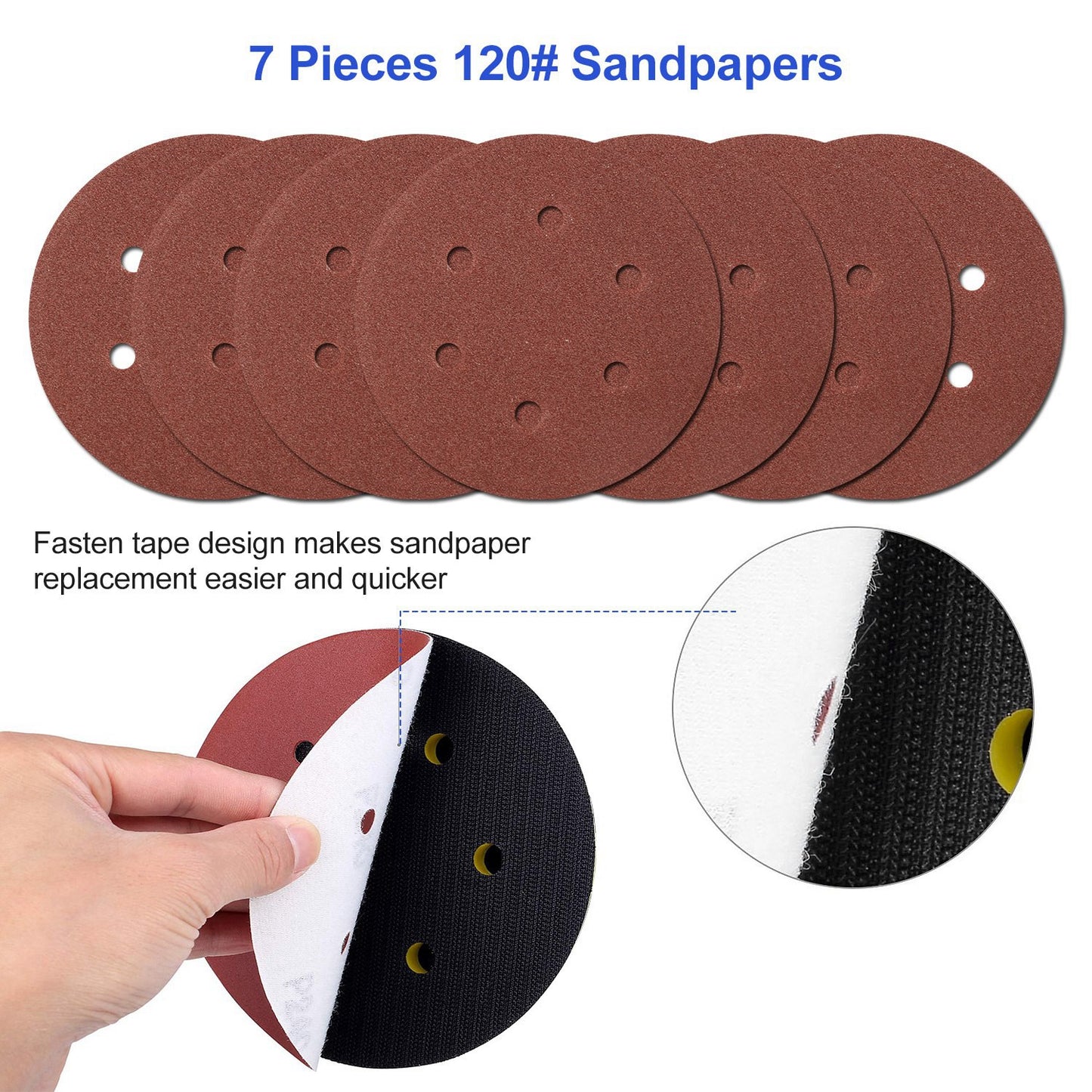 6" Air Random Orbital Sander Pneumatic Palm Sander 10000RPM