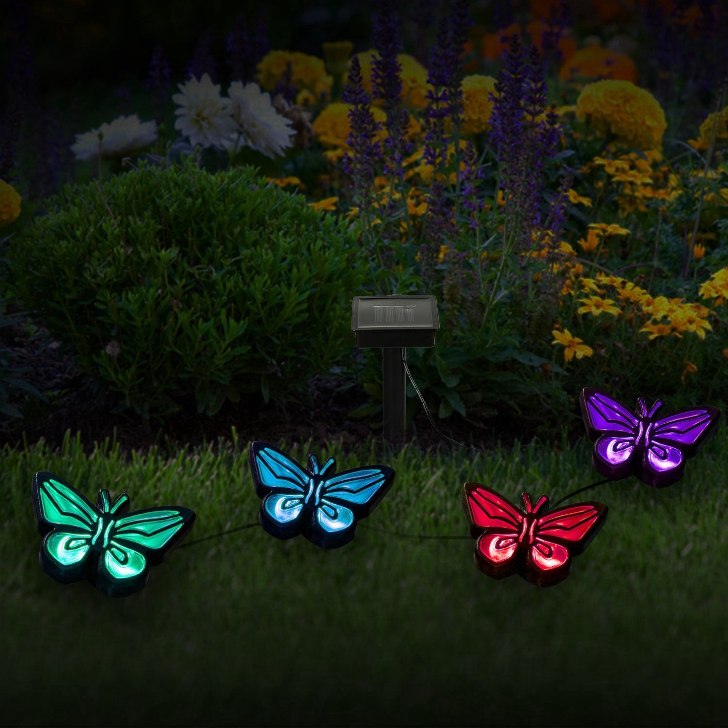 Solar String Light 4 Butterfly Fairy Lights Waterproof Garden Lawn Light