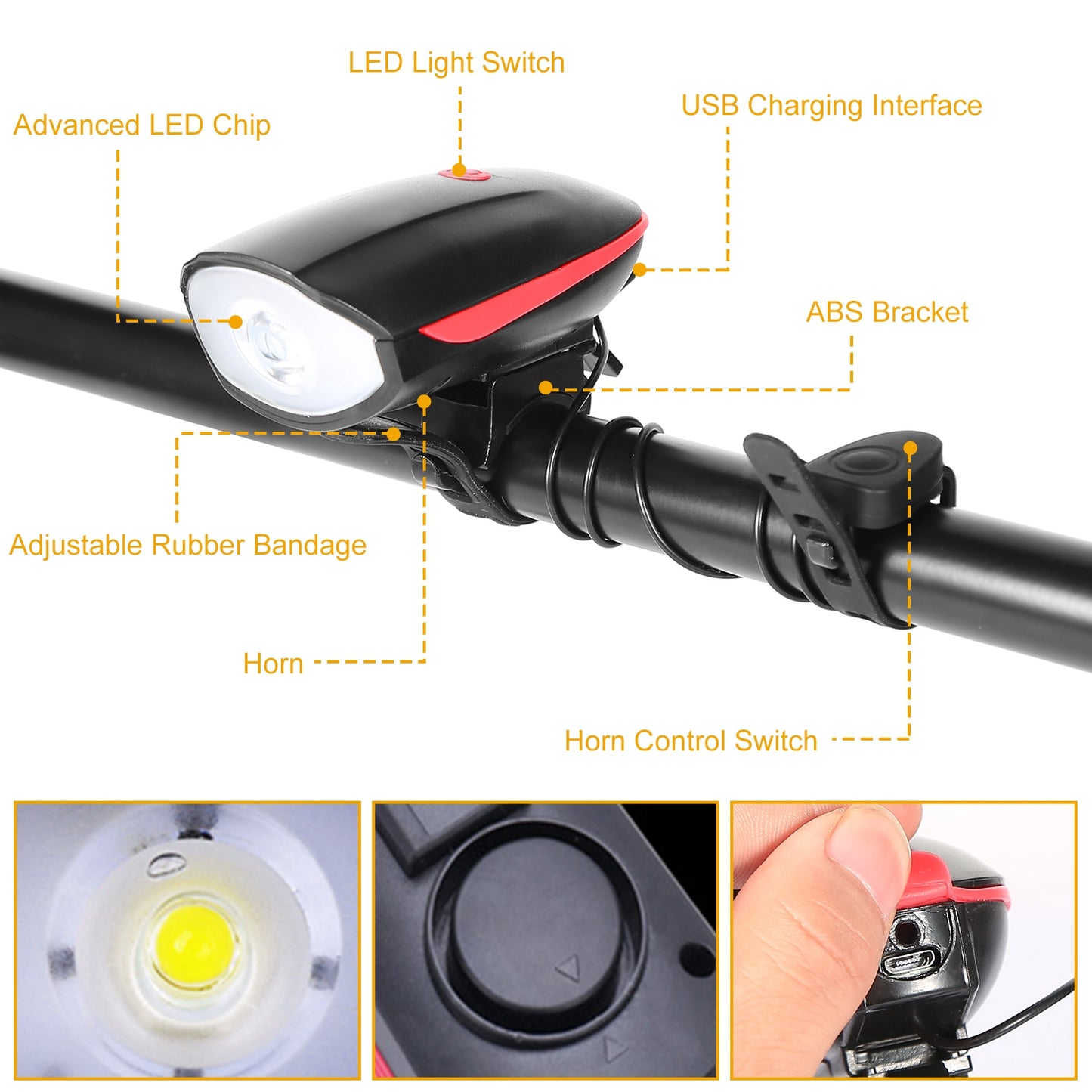 10000lm Bike Headlight USB Rechargeable LED Bicycle Front Light