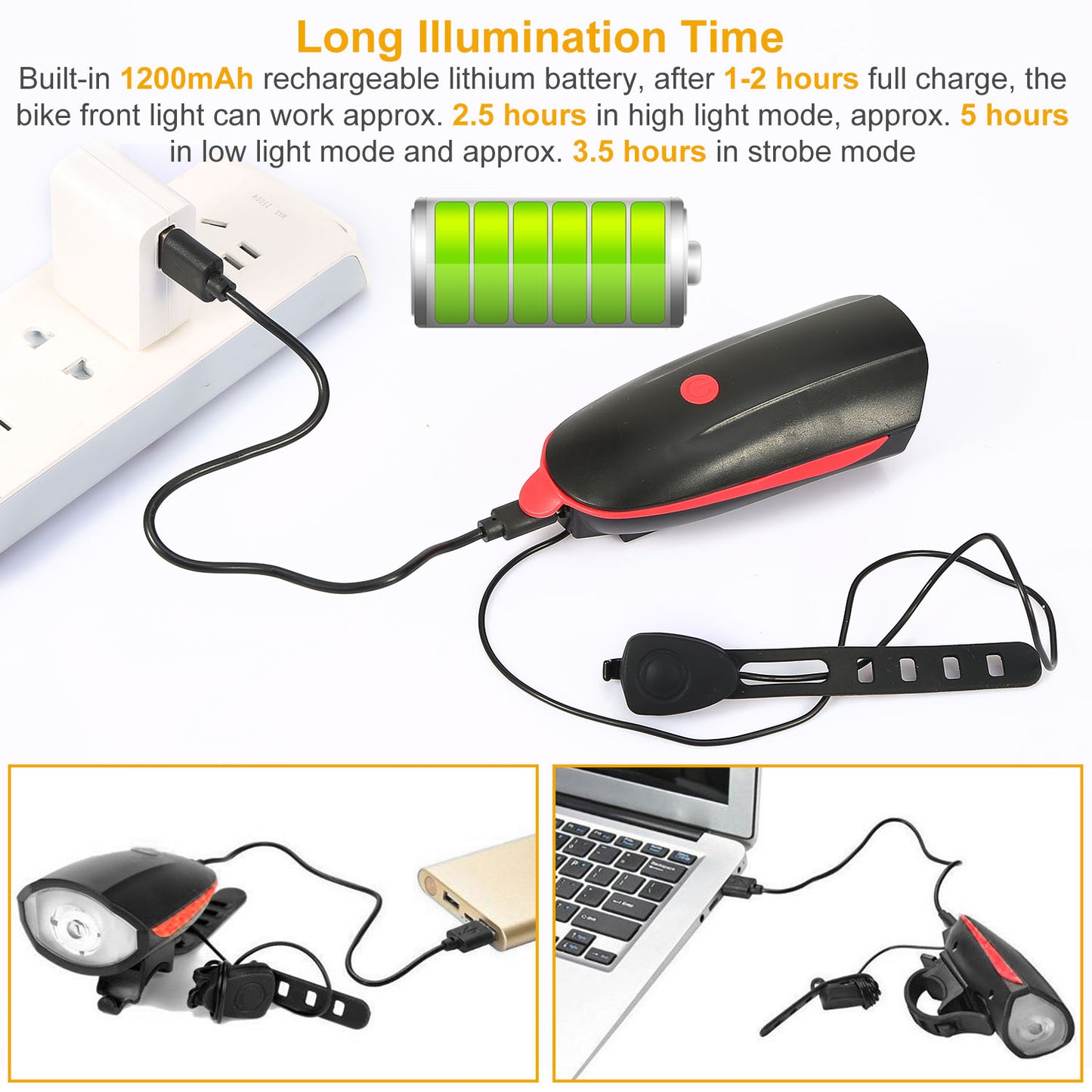 10000lm Bike Headlight USB Rechargeable LED Bicycle Front Light