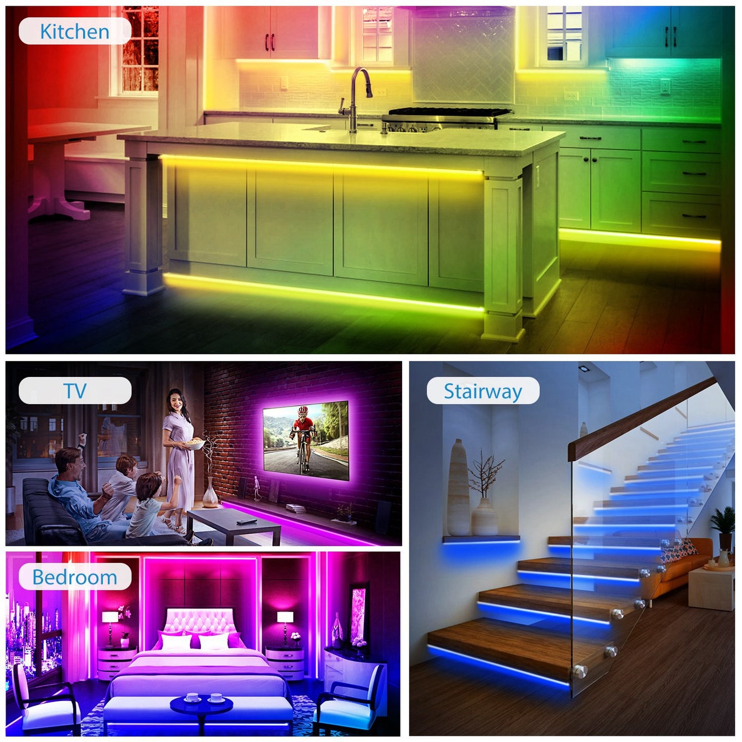16.4FT 300 LEDs SMD5050 RGB Color Changing WiFi Smart LED Light
