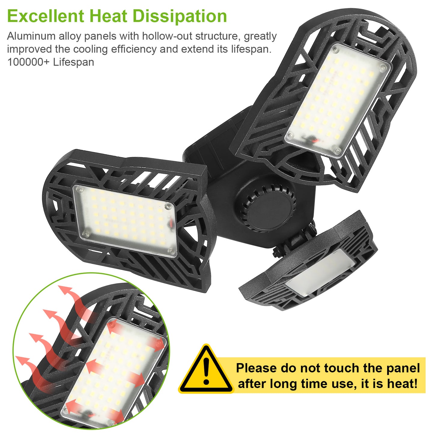 LED Garage Light, iMounTEK E26/E27 80W 7000LM 6500K Garage Ceiling Light