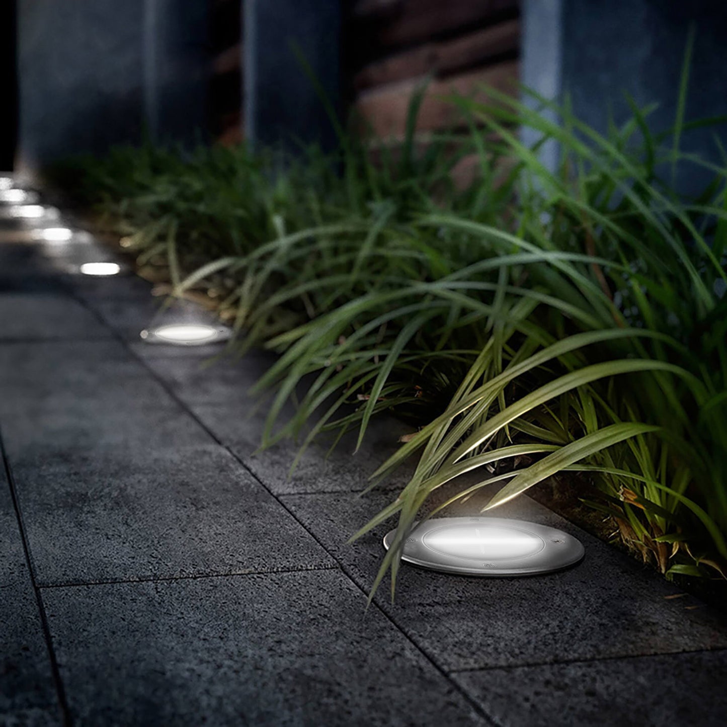 4pcs Solar Ground Light Waterproof Buried Light In-Ground Path Deck Lawn Patio Light