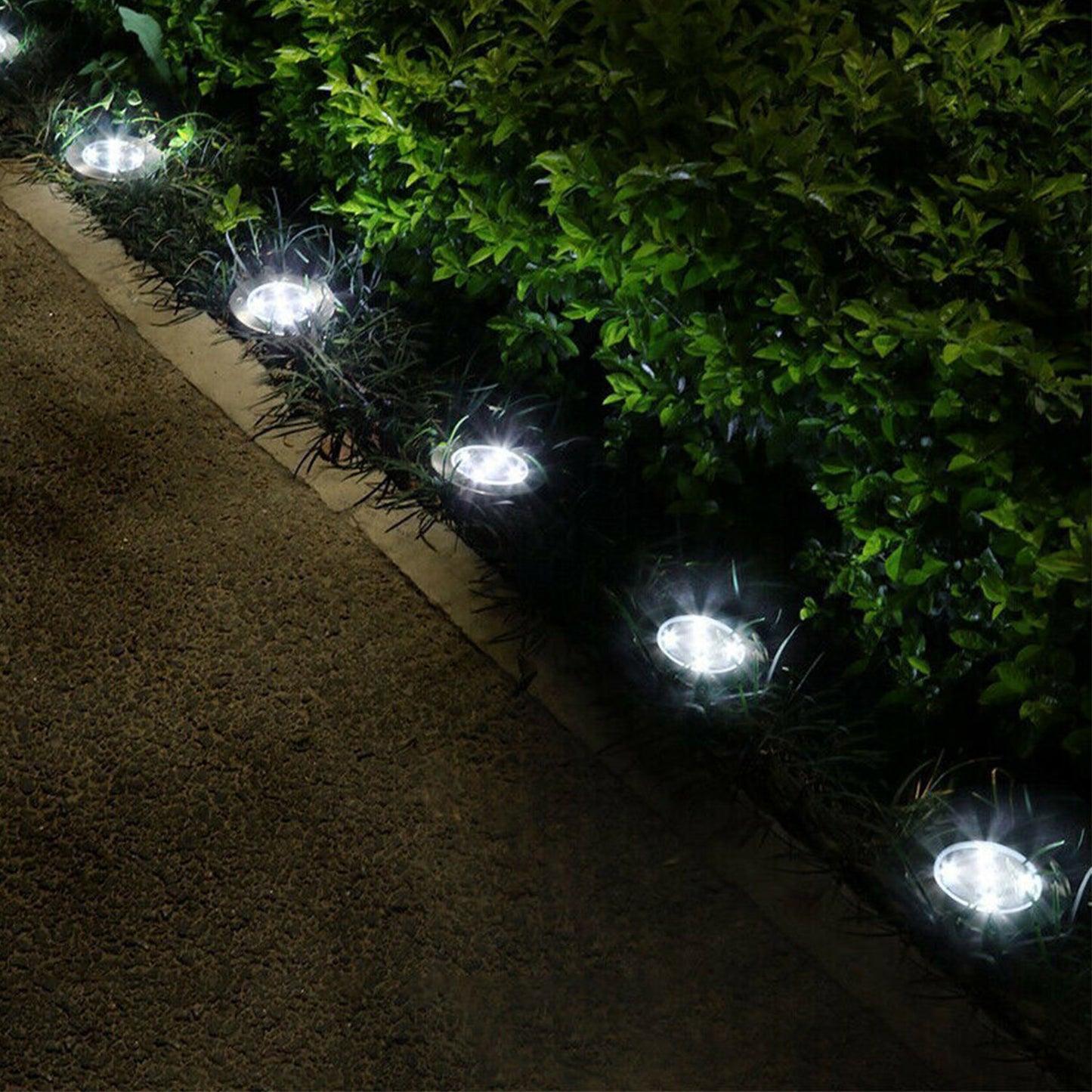 4pcs Solar Ground Light Waterproof Buried Light In-Ground Path Deck Lawn Patio Light