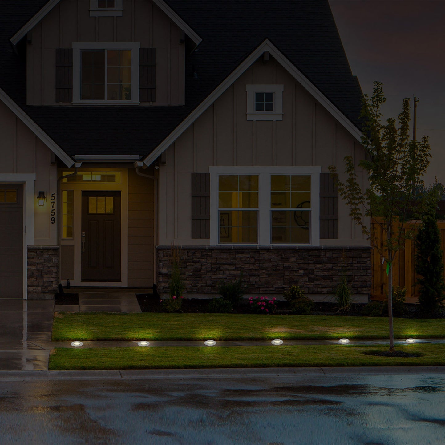 4pcs Solar Ground Light Waterproof Buried Light In-Ground Path Deck Lawn Patio Light
