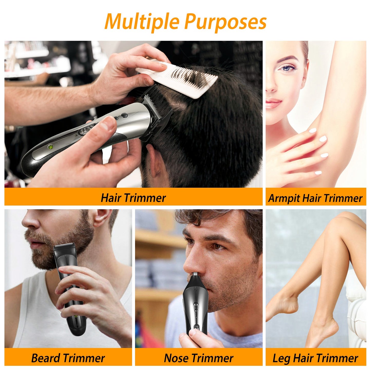 Men Electric Hair Clipper Trimmer Rechargeable Beard Shaver