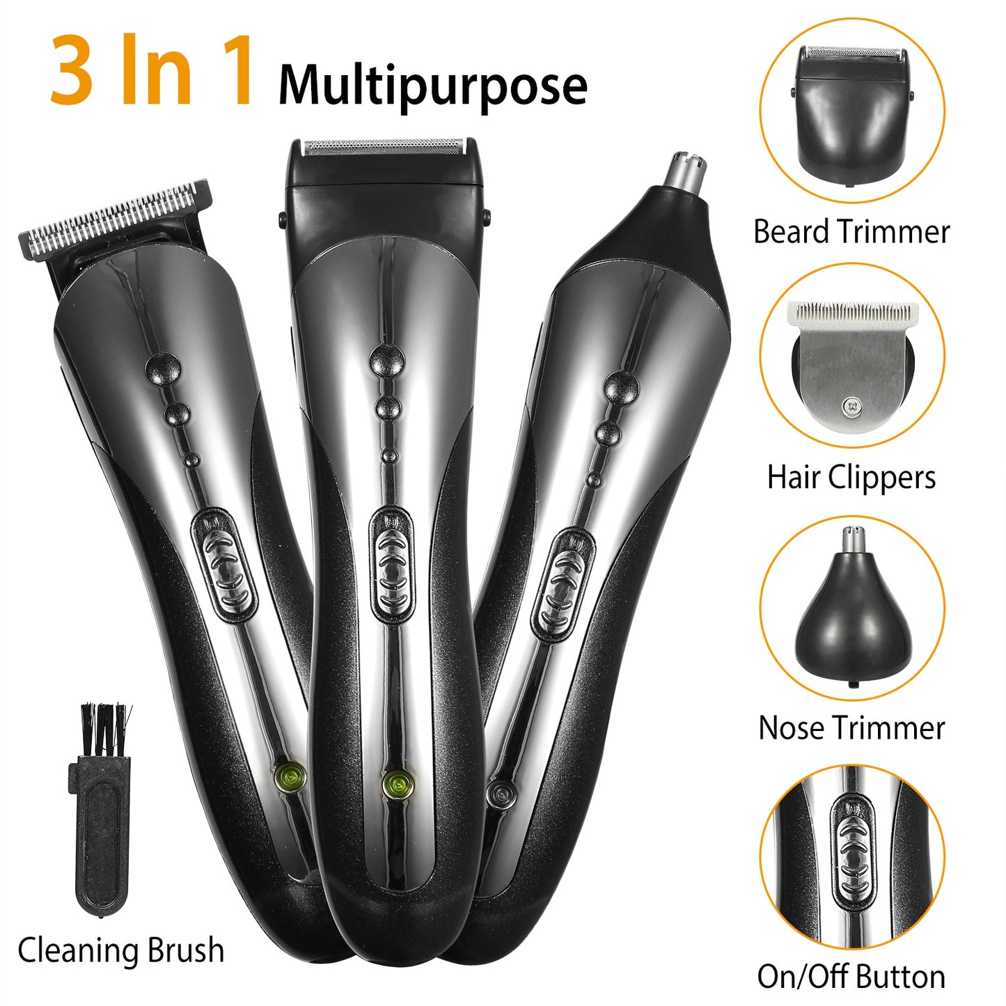 Men Electric Hair Clipper Trimmer Rechargeable Beard Shaver