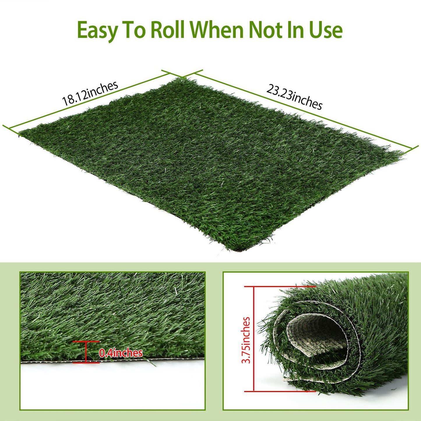 23.23x18.12in Replacement Grass Mat For Pet Potty Tray Dog Pee Potty Grass