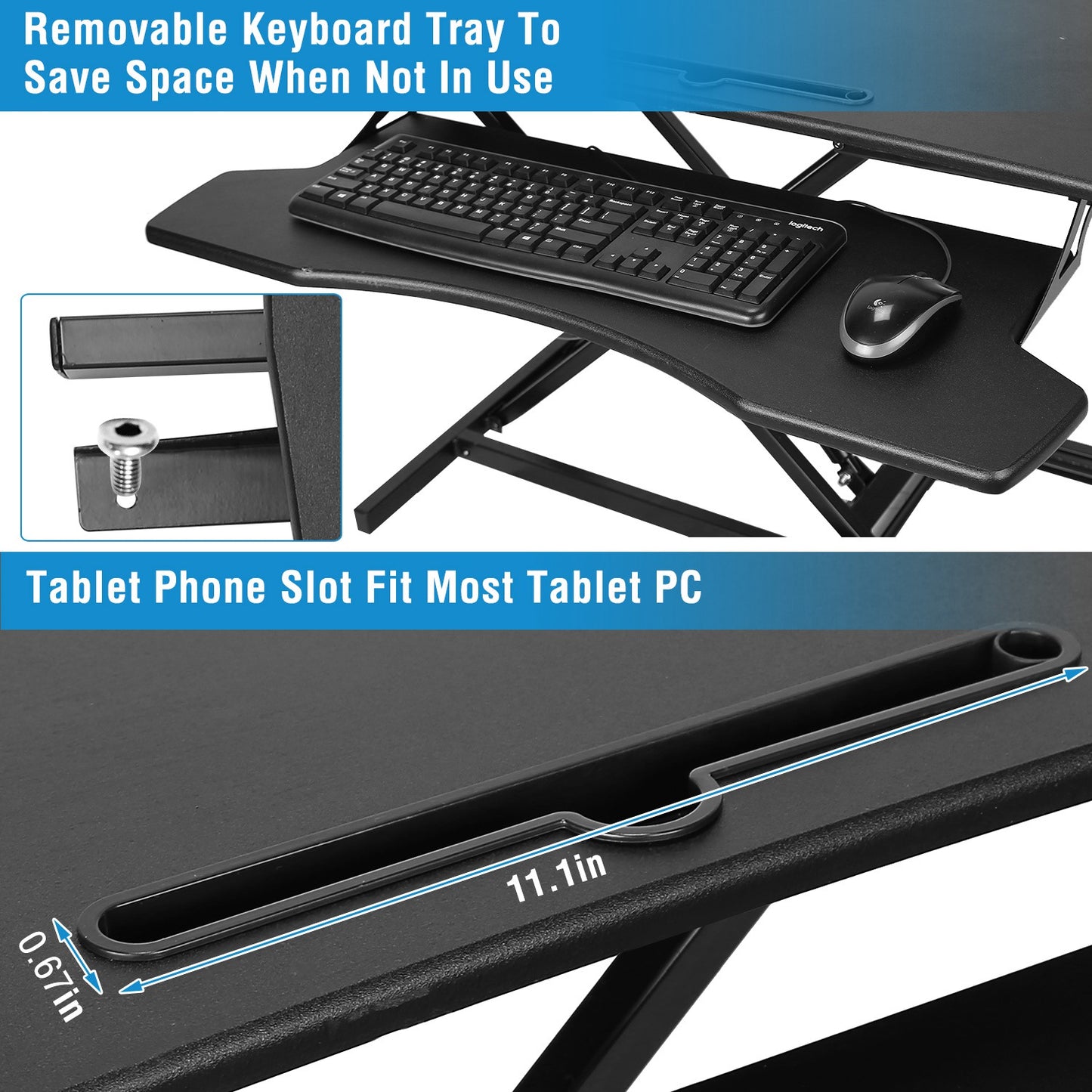 Height Adjustable Standing Desk Converter Workstation Sit Stand