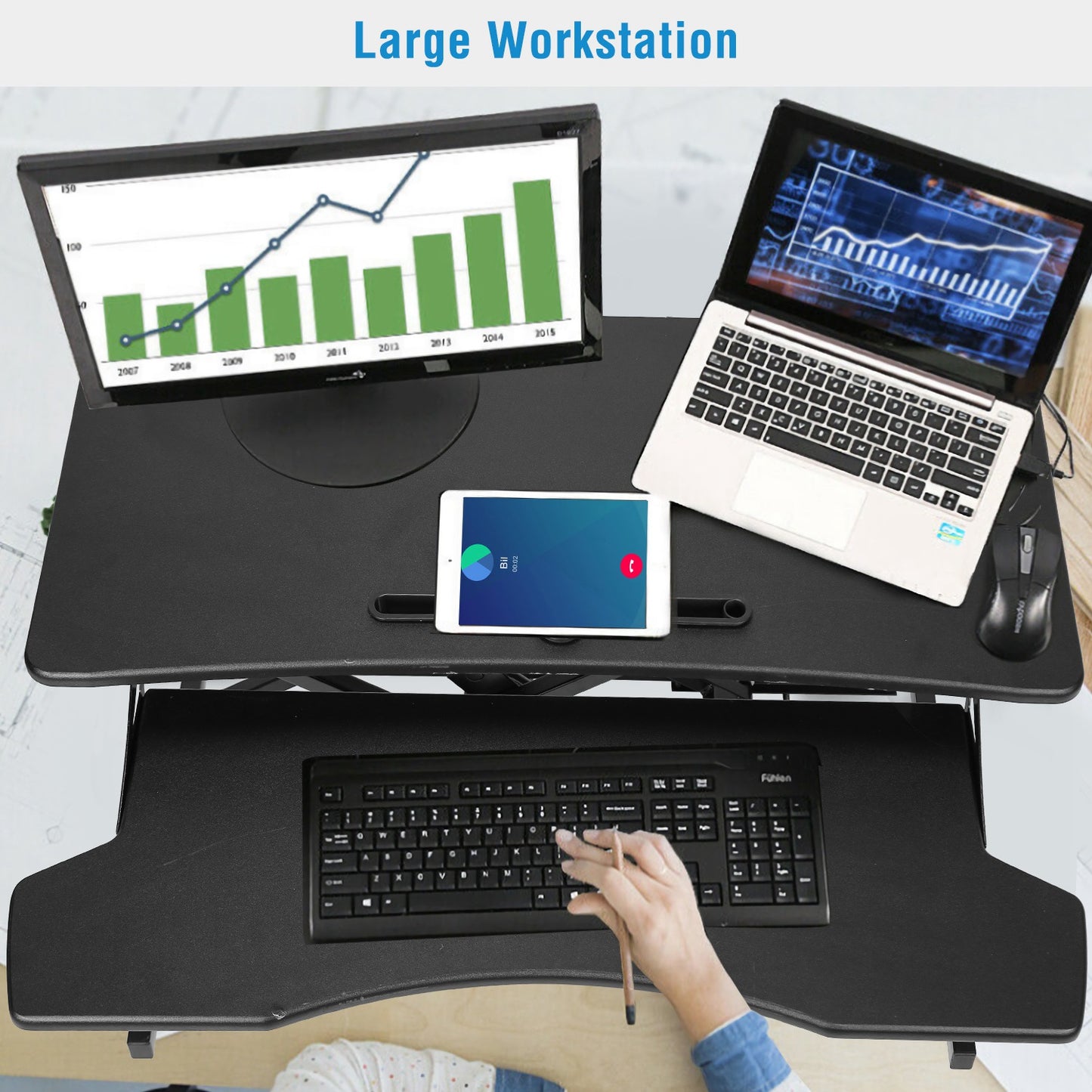 Height Adjustable Standing Desk Converter Workstation Sit Stand