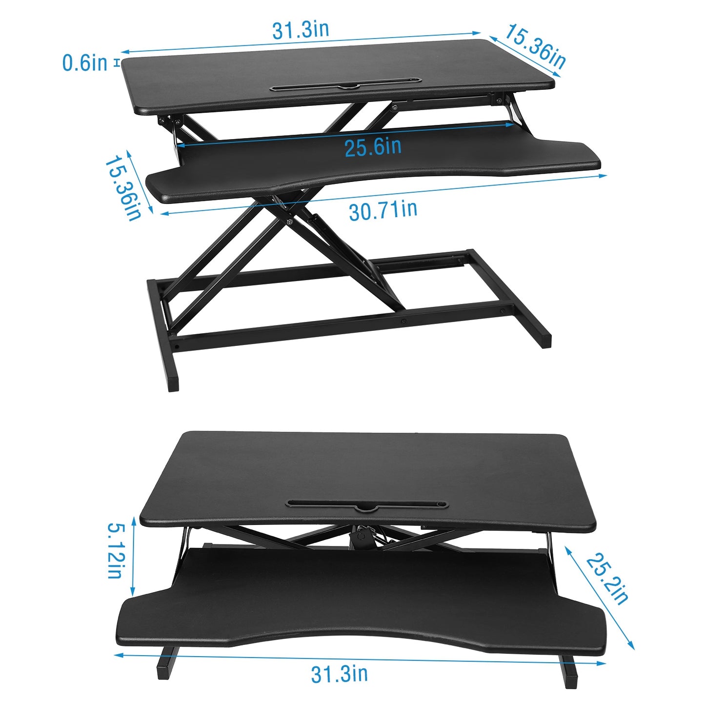 Height Adjustable Standing Desk Converter Workstation Sit Stand
