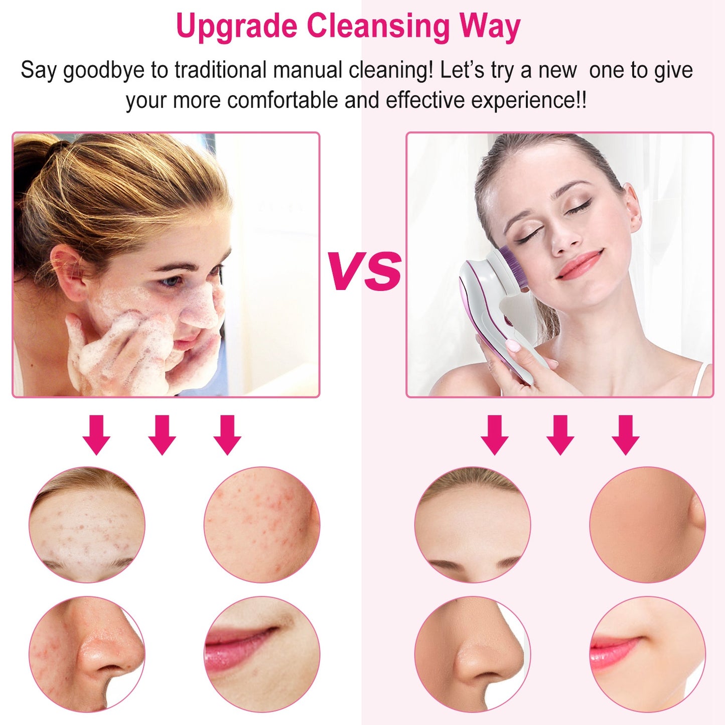 Multi - functional Electric Cleansing 5 in 1 Face Waterproof Spin Brush