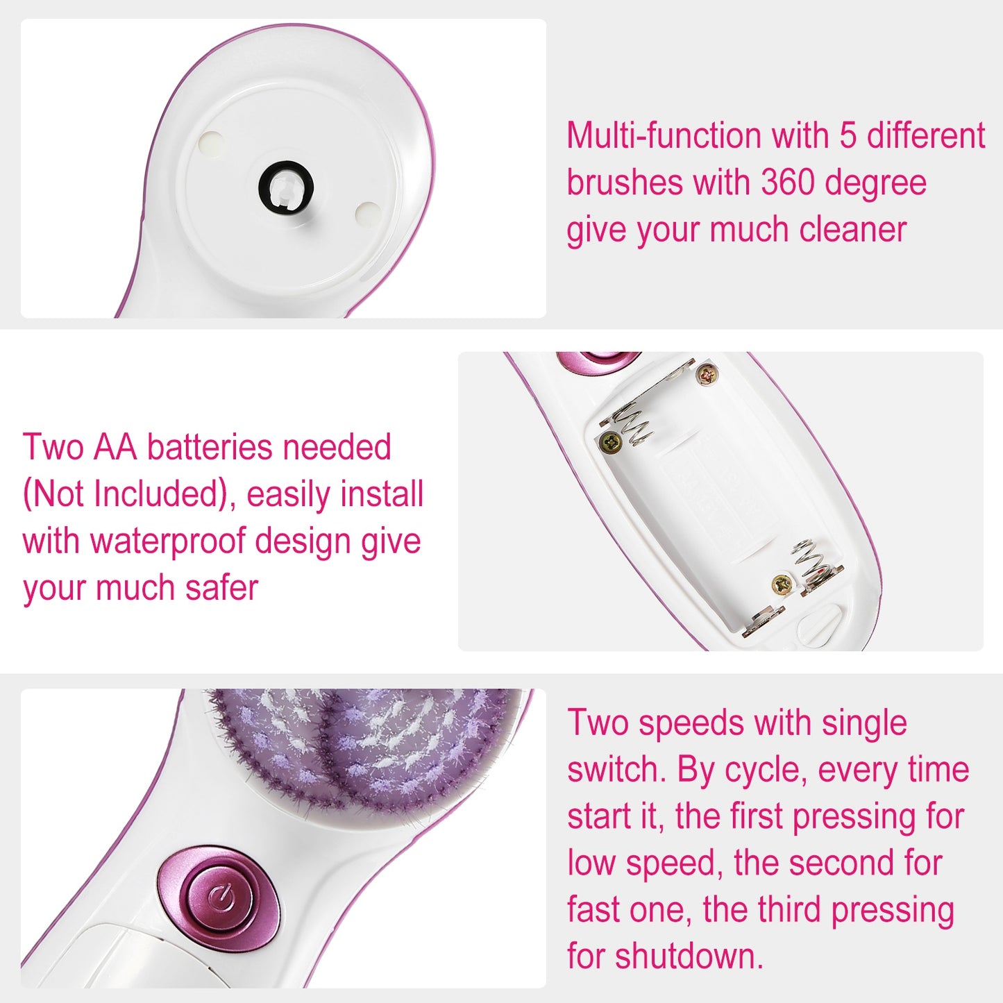 Multi - functional Electric Cleansing 5 in 1 Face Waterproof Spin Brush