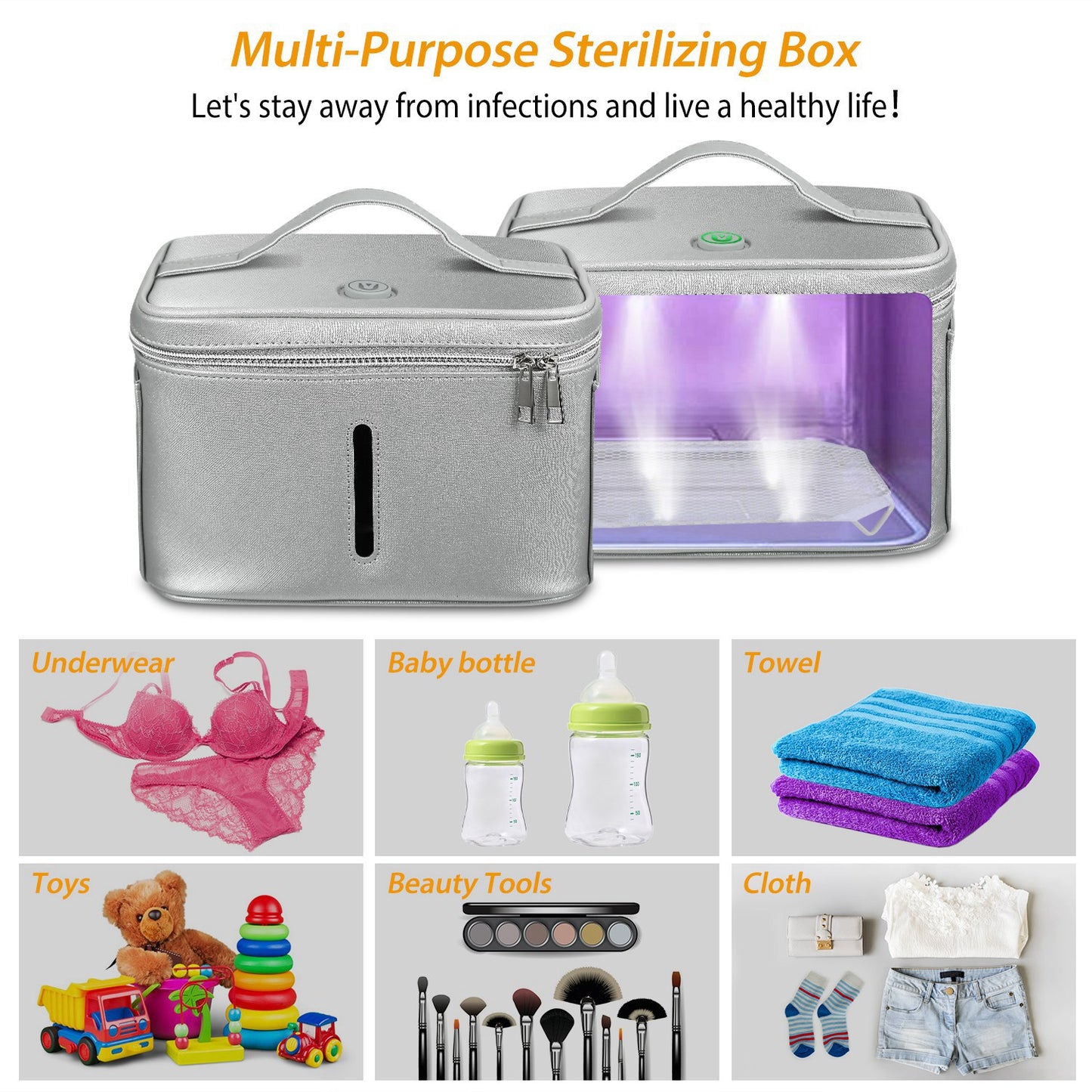 iMounTEK UV Disinfection Bag, Portable LED UV Sanitizer Box