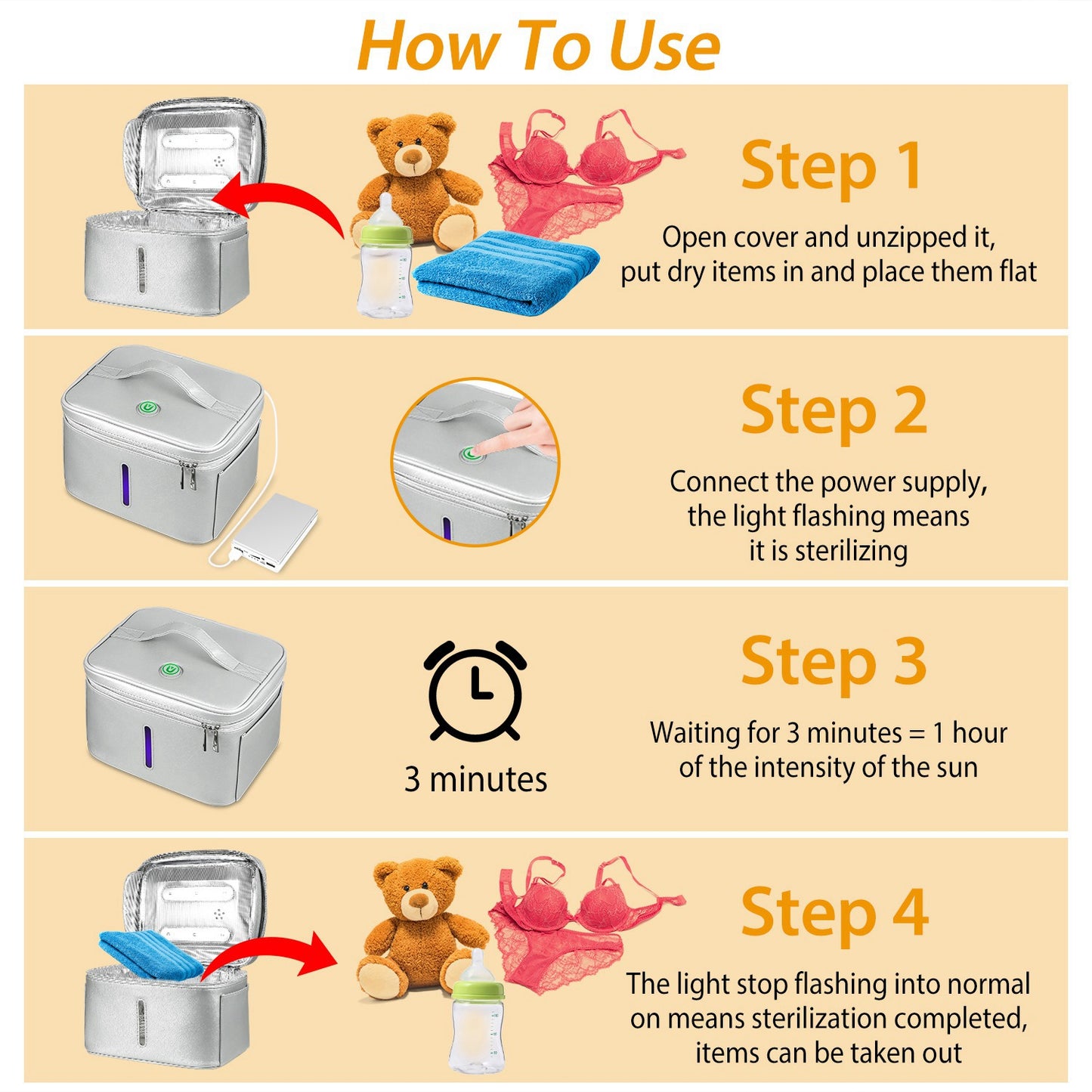 iMounTEK UV Disinfection Bag, Portable LED UV Sanitizer Box