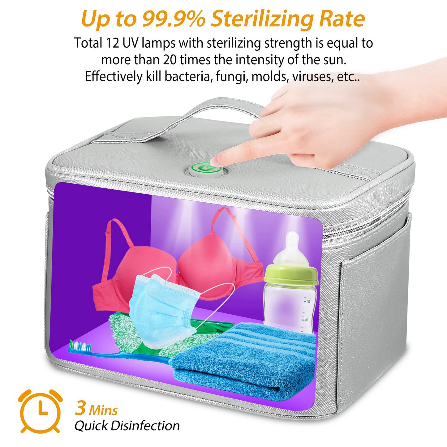 iMounTEK UV Disinfection Bag, Portable LED UV Sanitizer Box