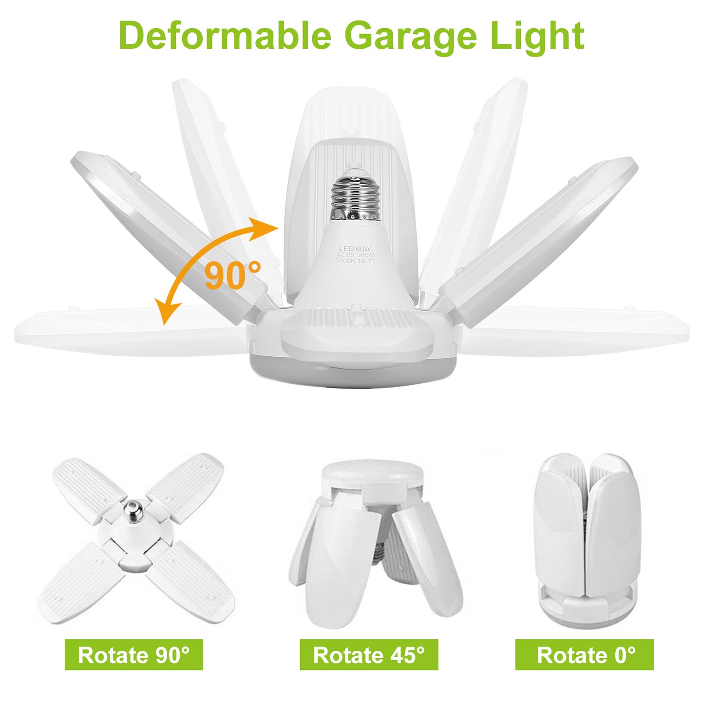 LED Garage Light E27/B22 60W 5400LM 6500K Ceiling Light